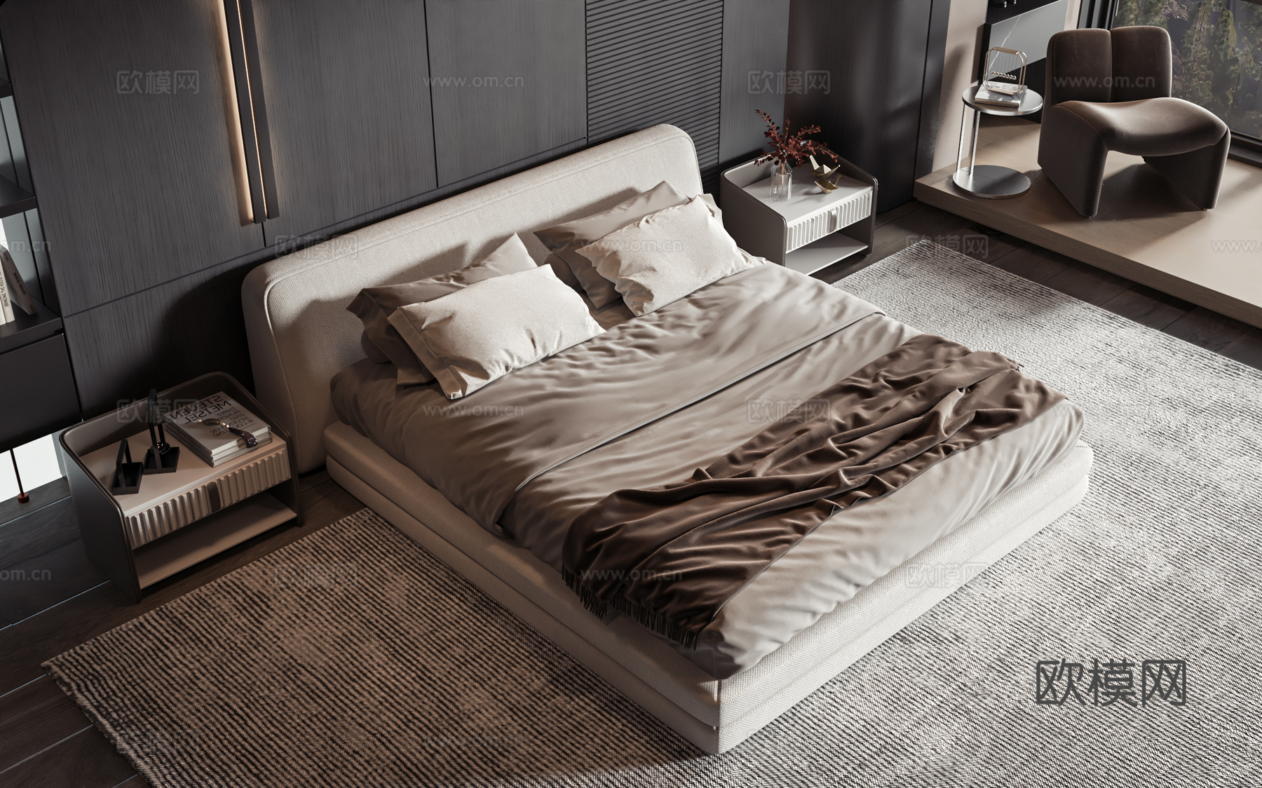 现代风格商品床3d模型下载