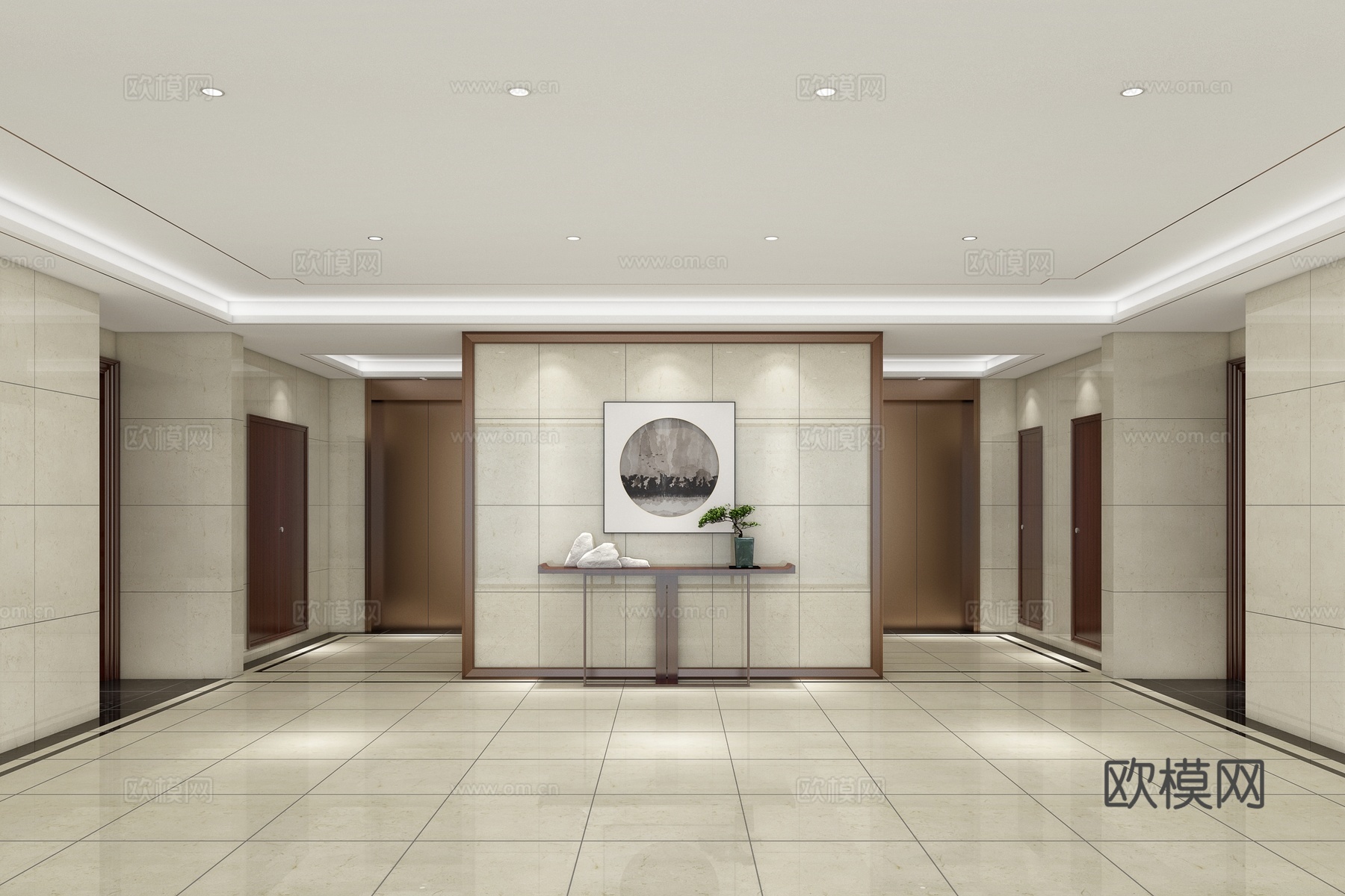 电梯厅3d模型下载
