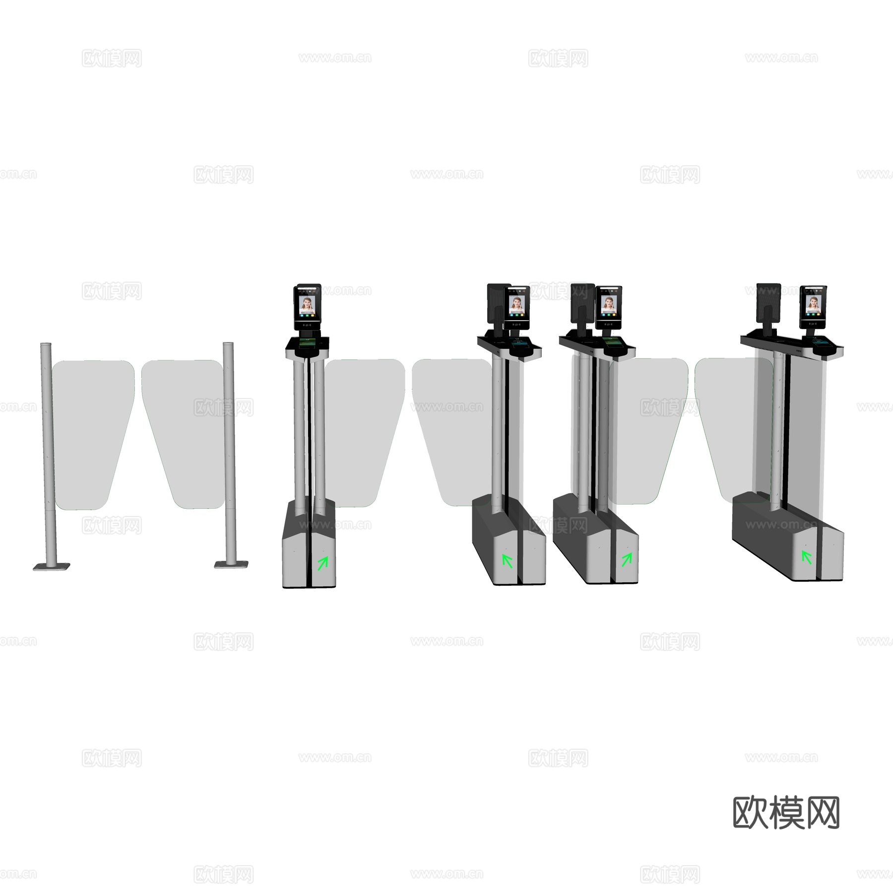 现代大厦安检闸机su模型
