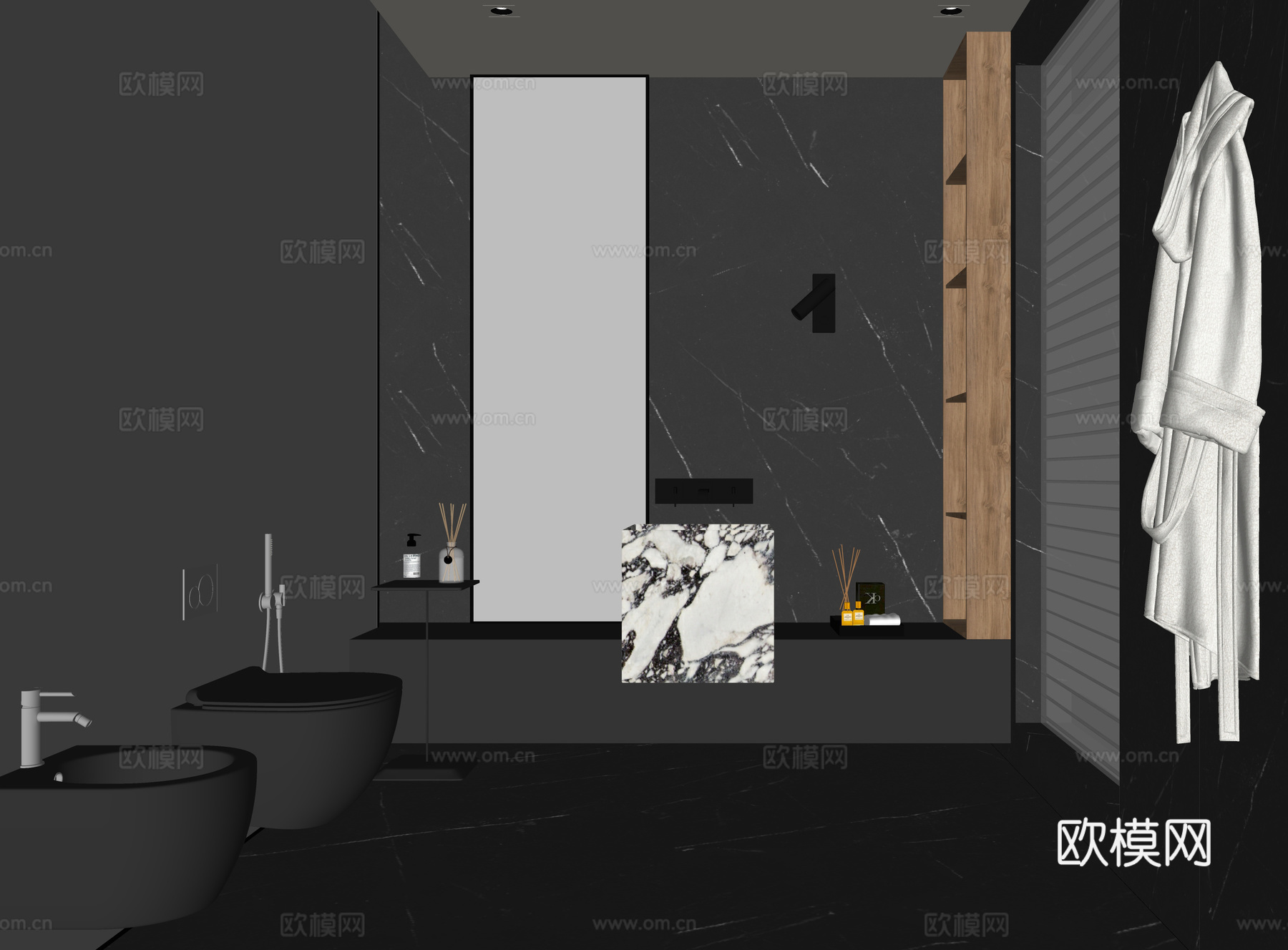 现代卫生间 别墅卫生间su模型