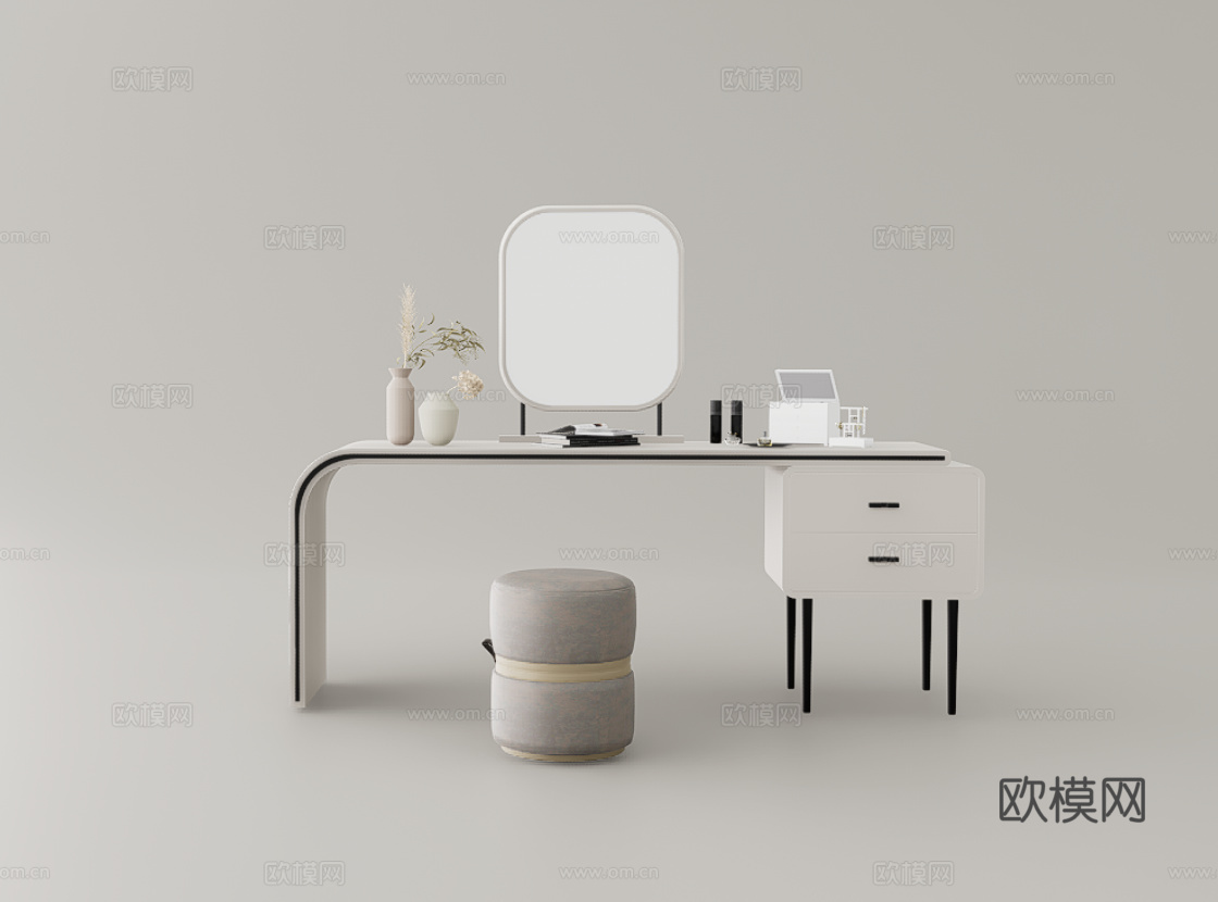 梳妆台su模型