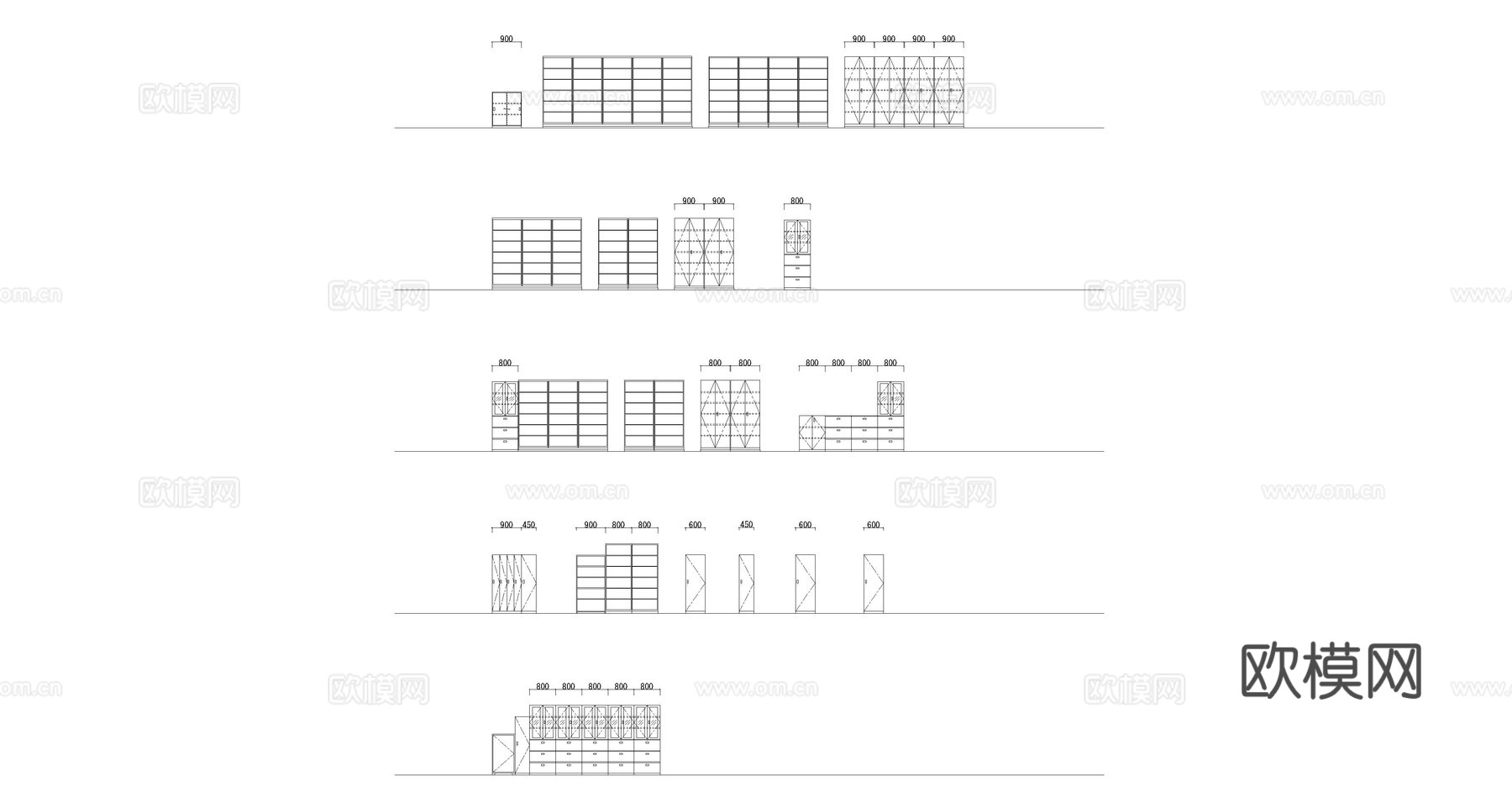 储藏柜收藏柜单开门文件柜cad施工图
