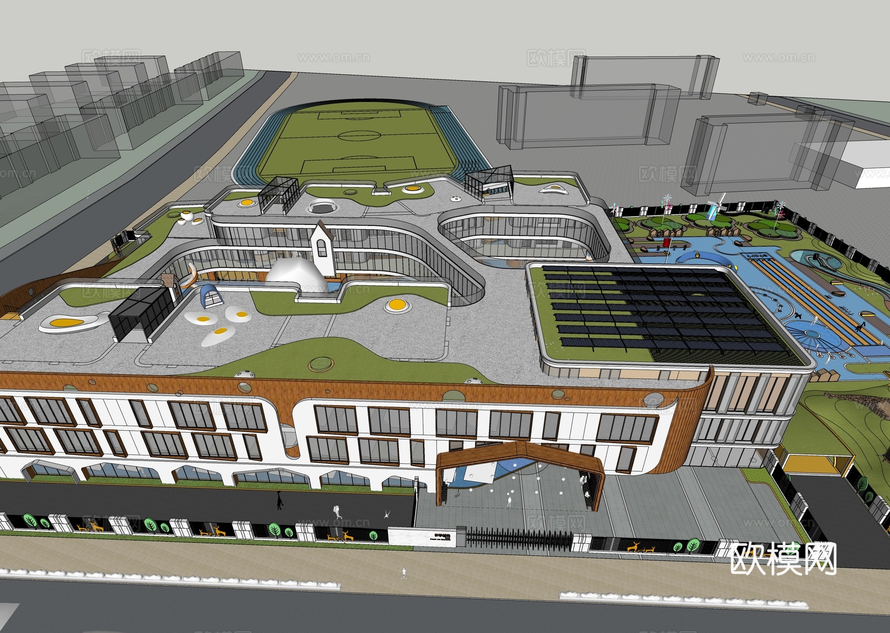 学校建筑 幼儿园建筑su模型