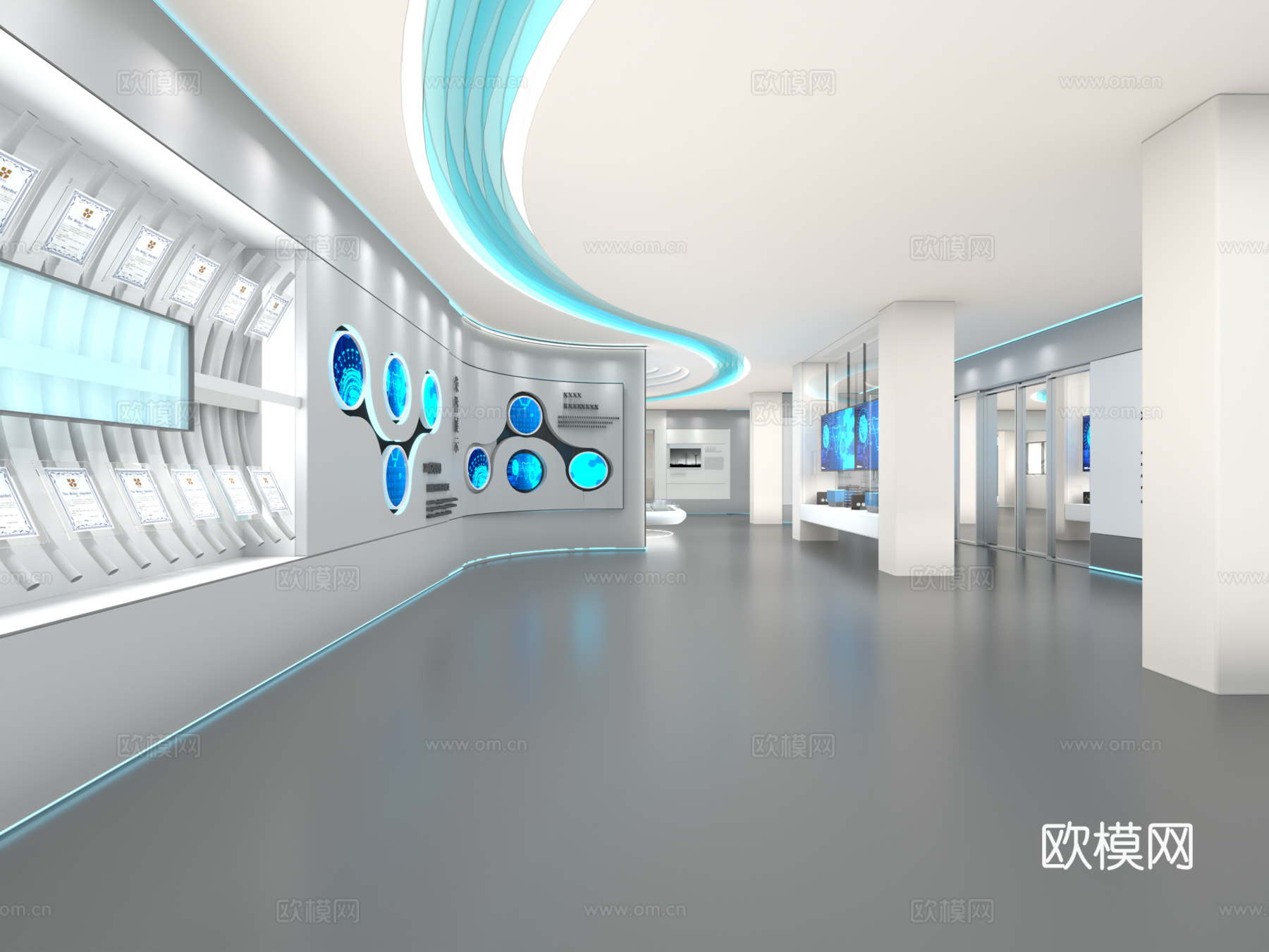 科技展厅3d模型下载（渲染图5）