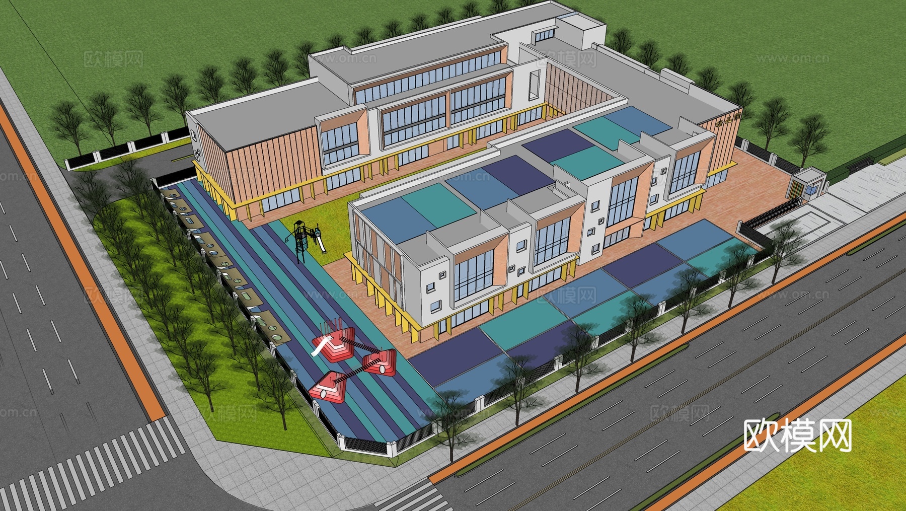 学校建筑 幼儿园建筑su模型