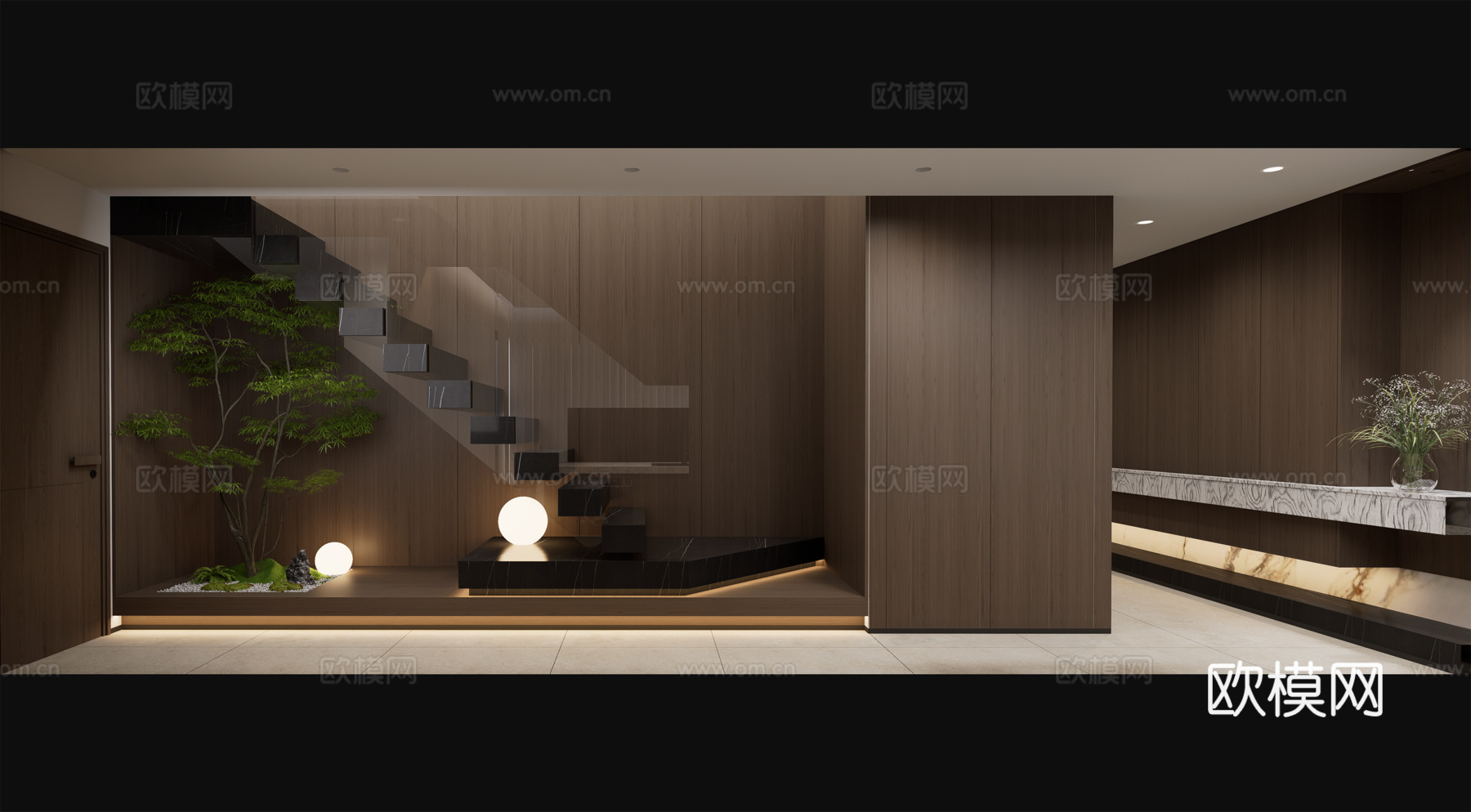 现代客餐厅 意式客餐厅su模型