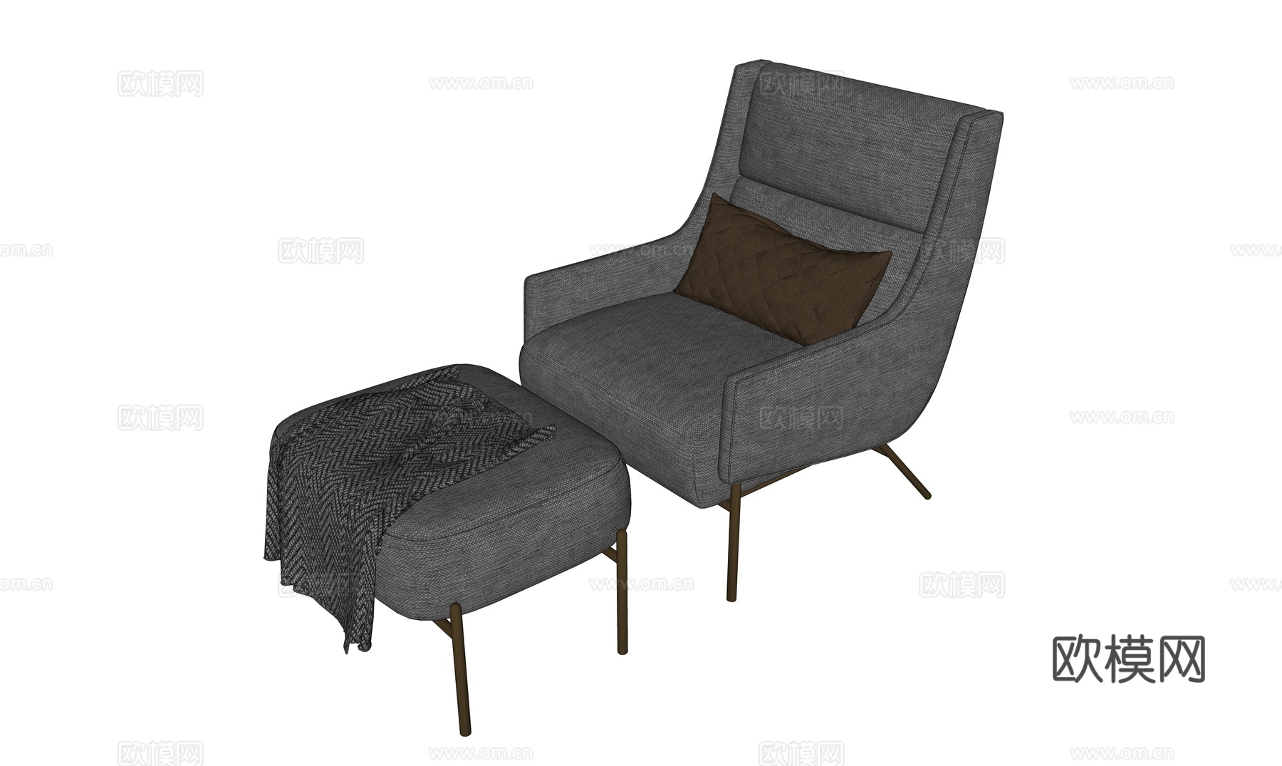 现代休闲沙发su模型