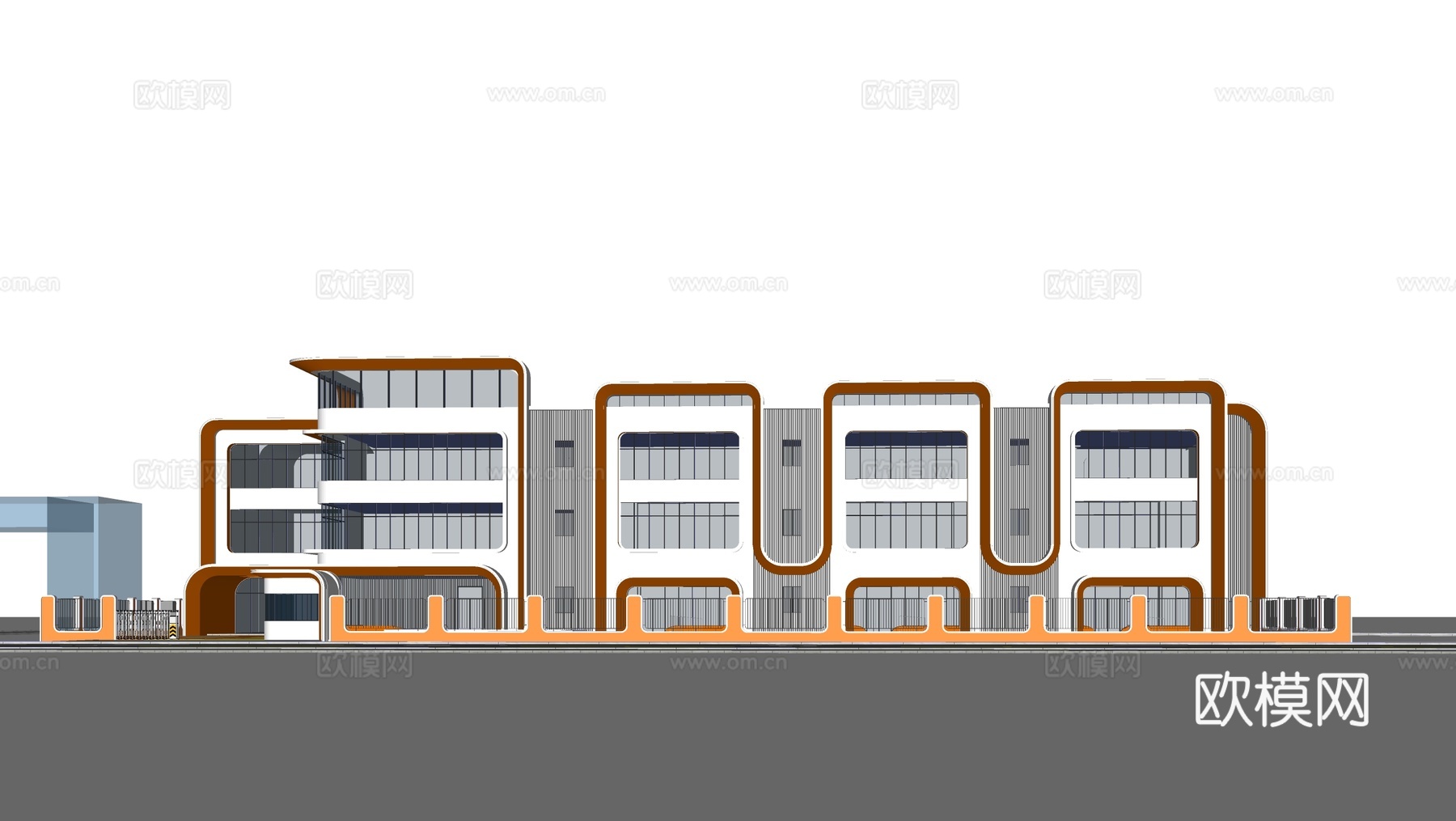 现代幼儿园建筑 学校建筑su模型