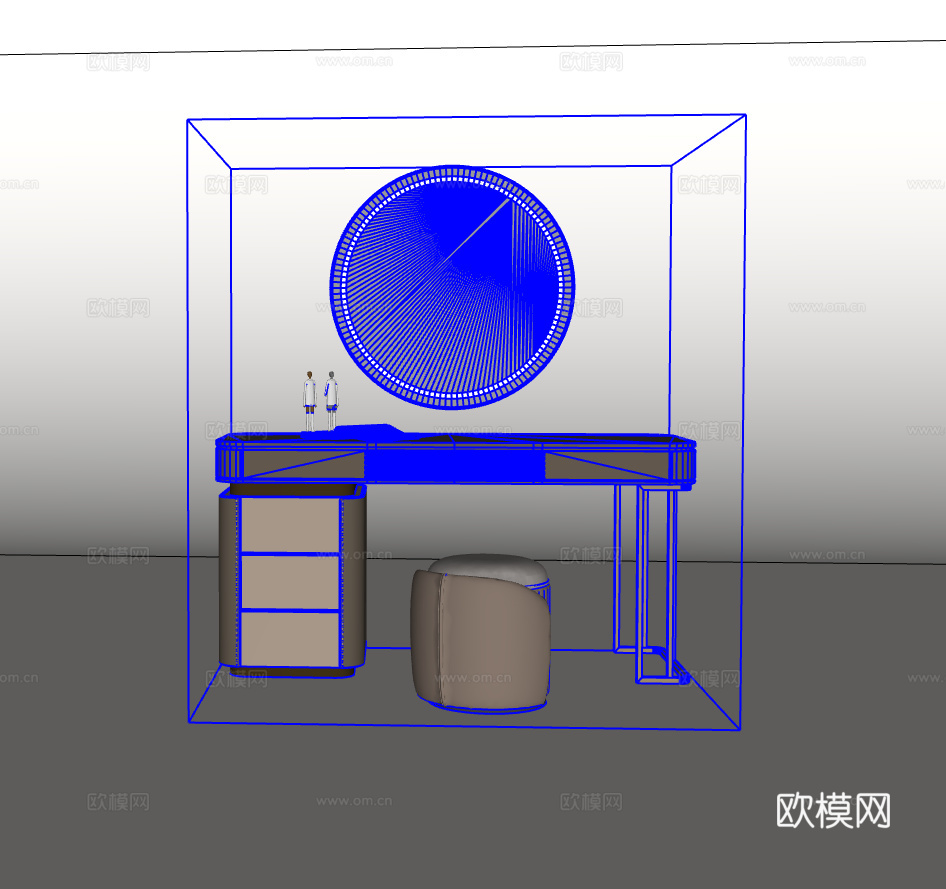 梳妆台su模型