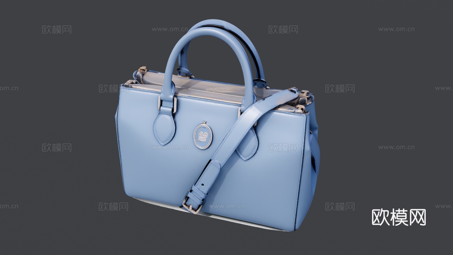 淡蓝色女士手提包su模型