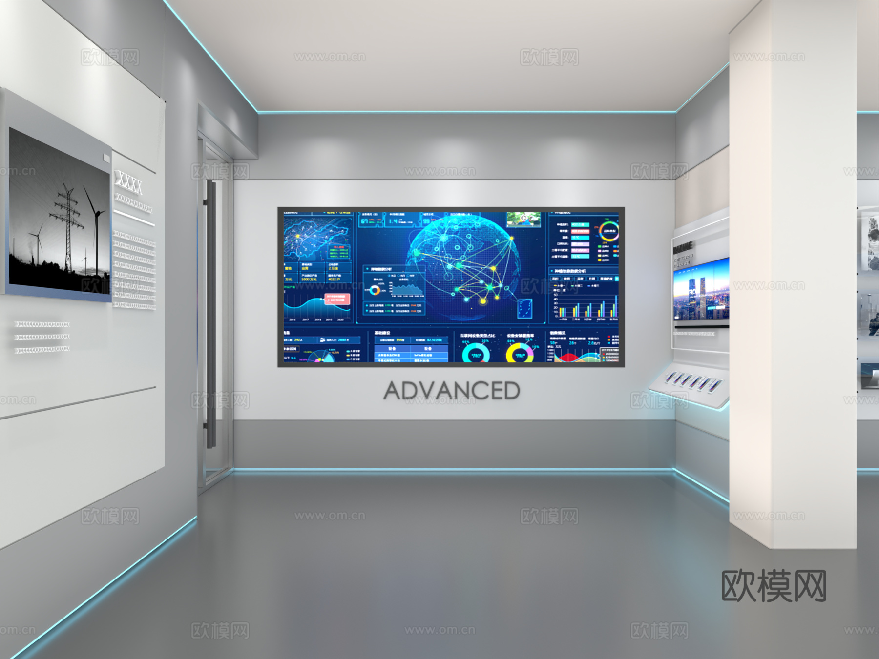 科技展厅3d模型下载（渲染图2）