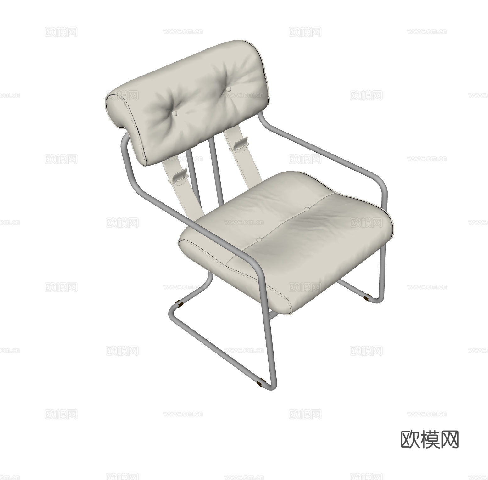 现代 包豪斯扶手椅 休闲椅 餐椅 书椅 土库曼椅su模型