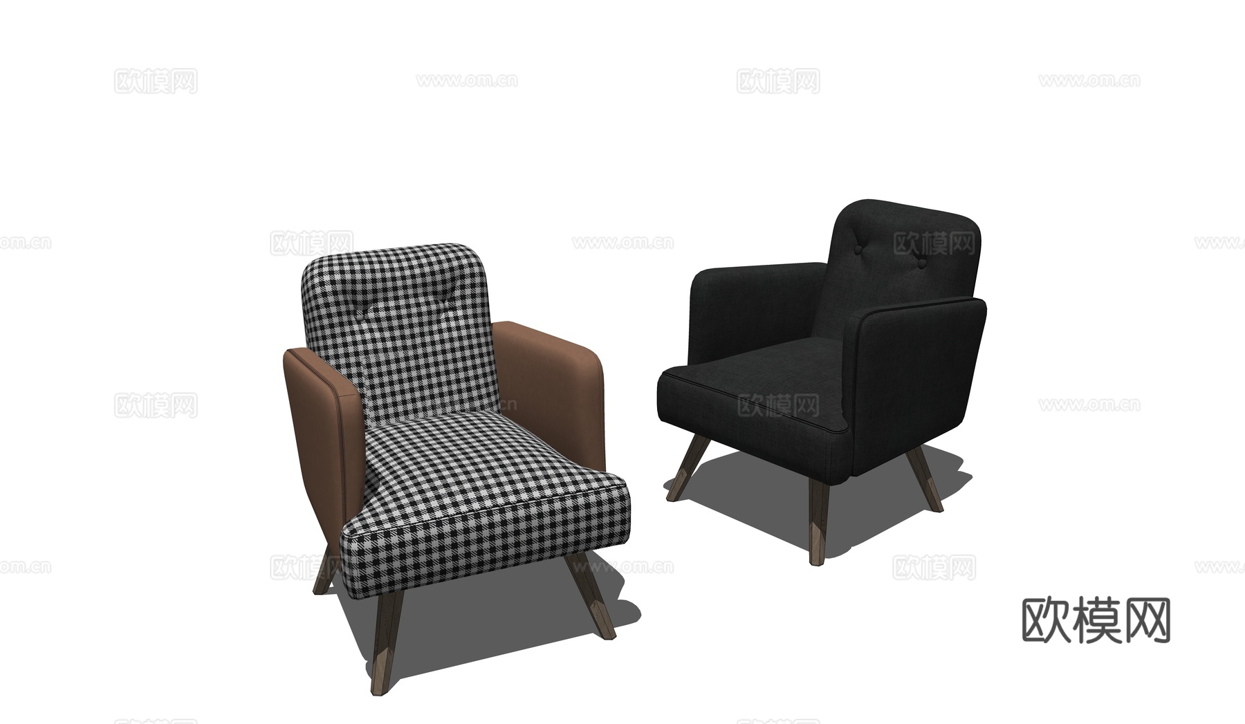 现代休闲沙发su模型