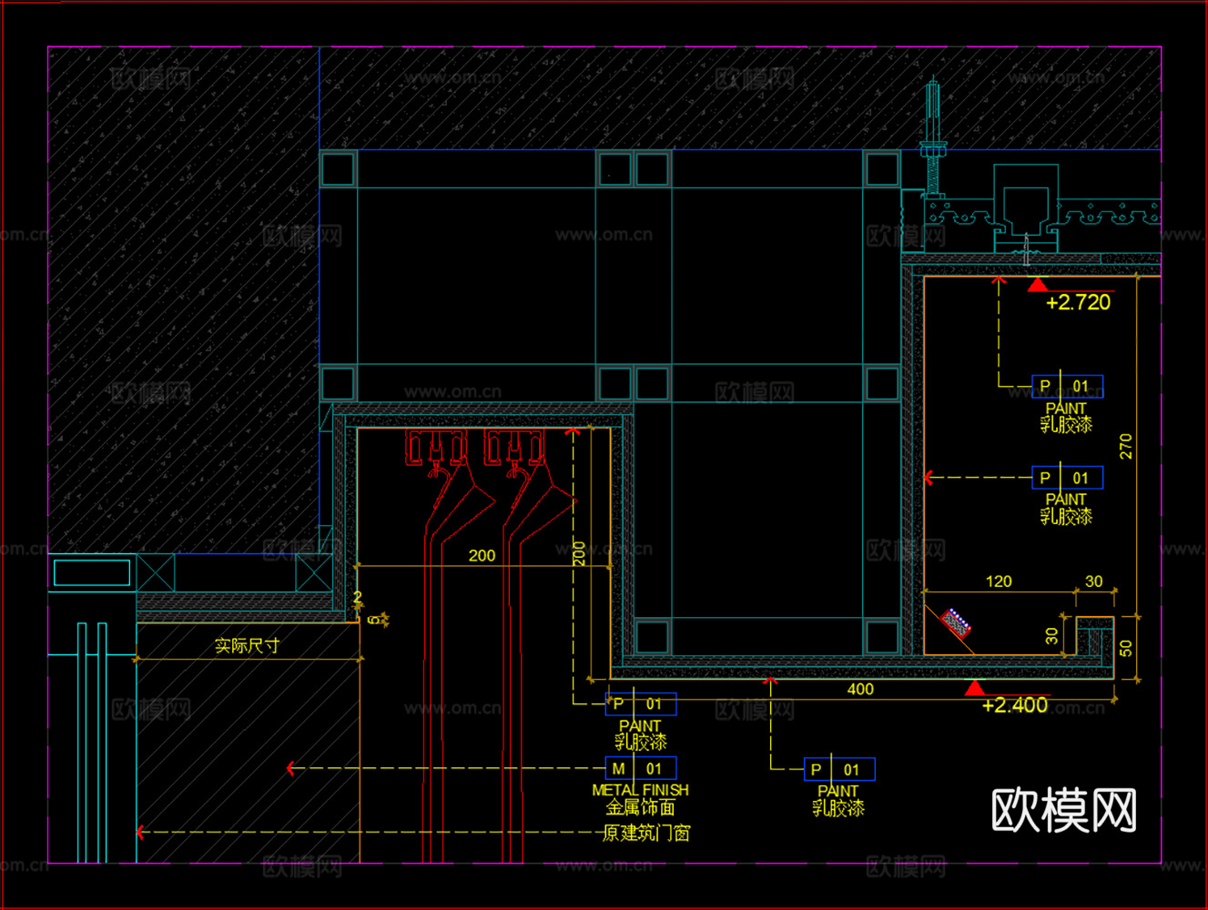 吊顶节点 天花吊顶 通用天花吊顶cad施工图