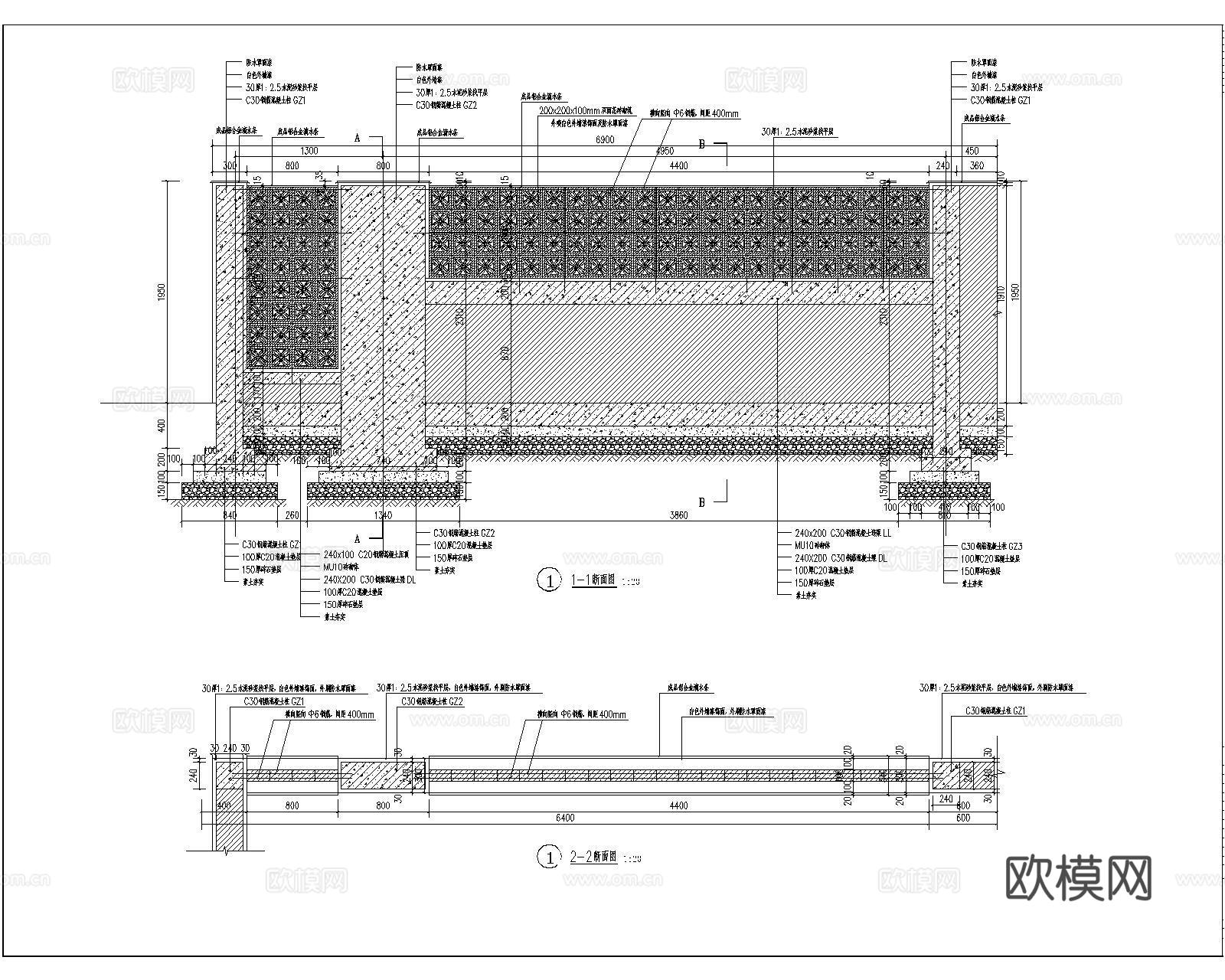 空心砖景墙CAD施工图cad施工图