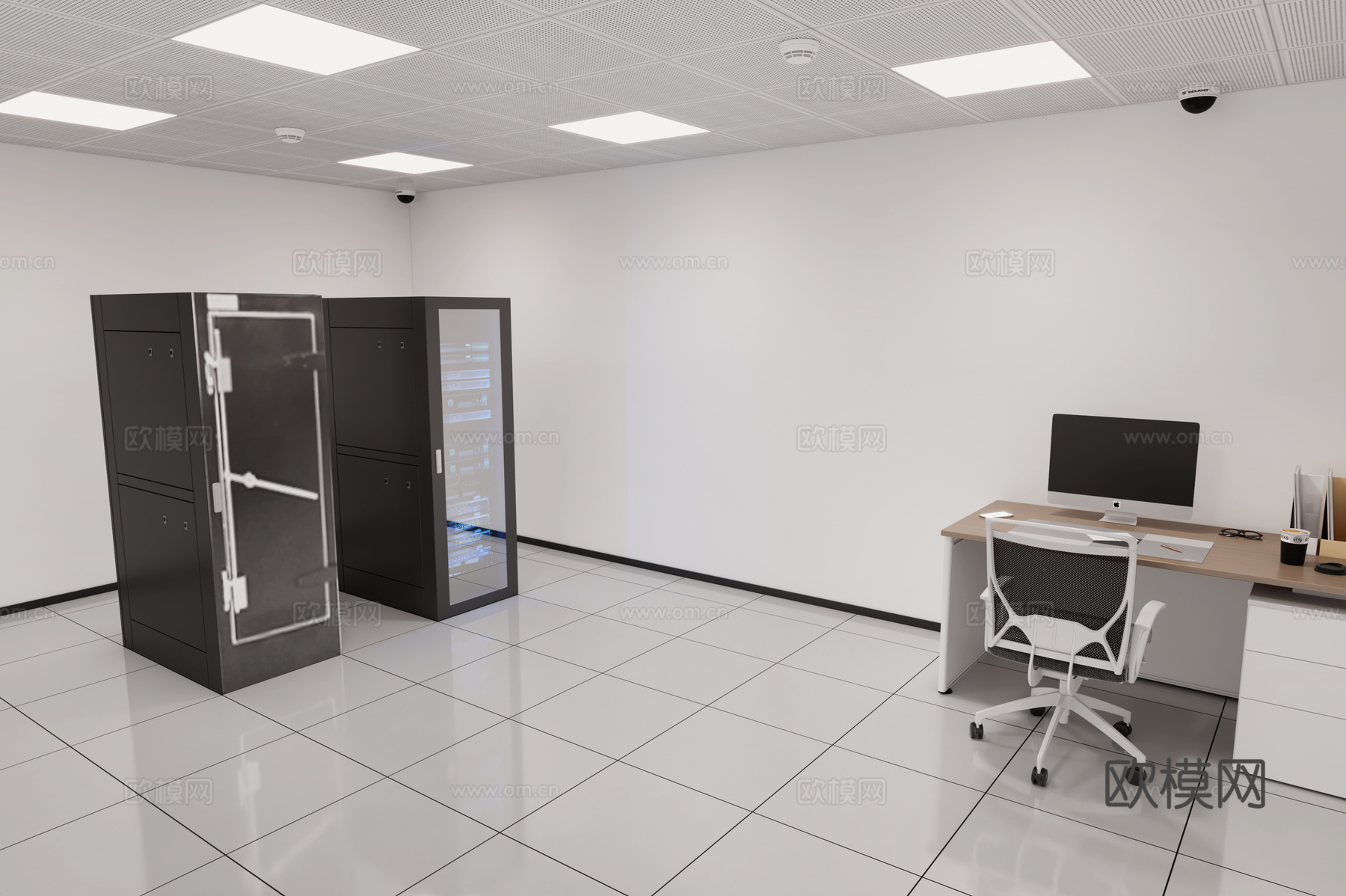 机房 设备间 监控室 设备机房3d模型下载