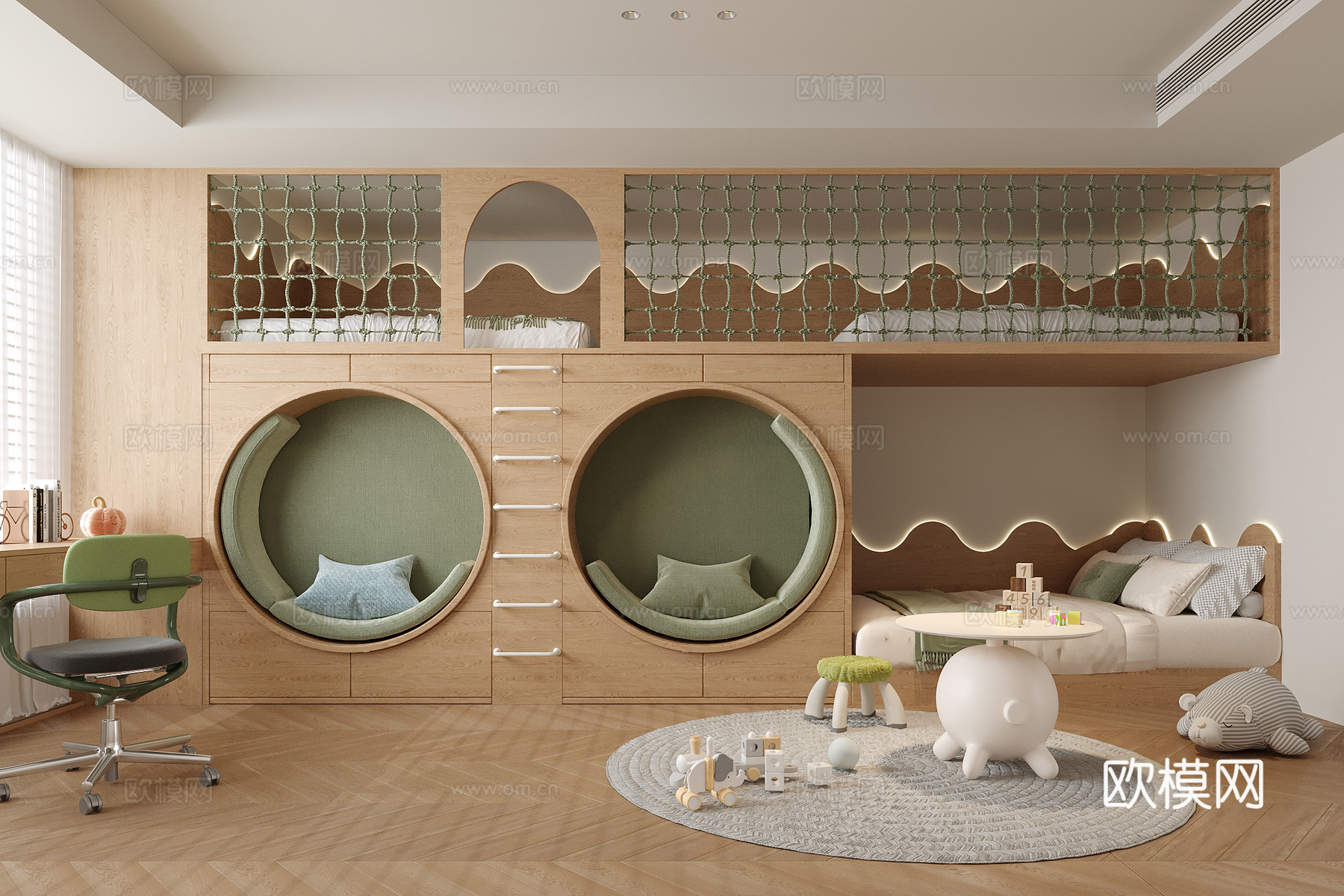 现代儿童房su模型