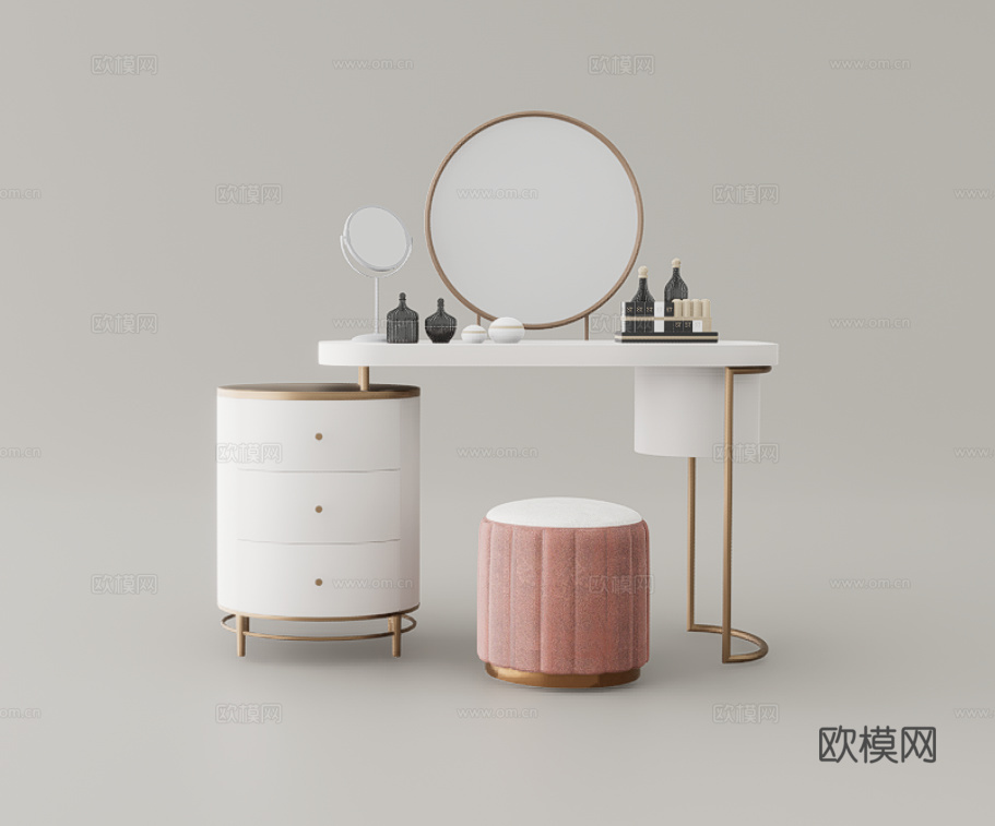 梳妆台su模型