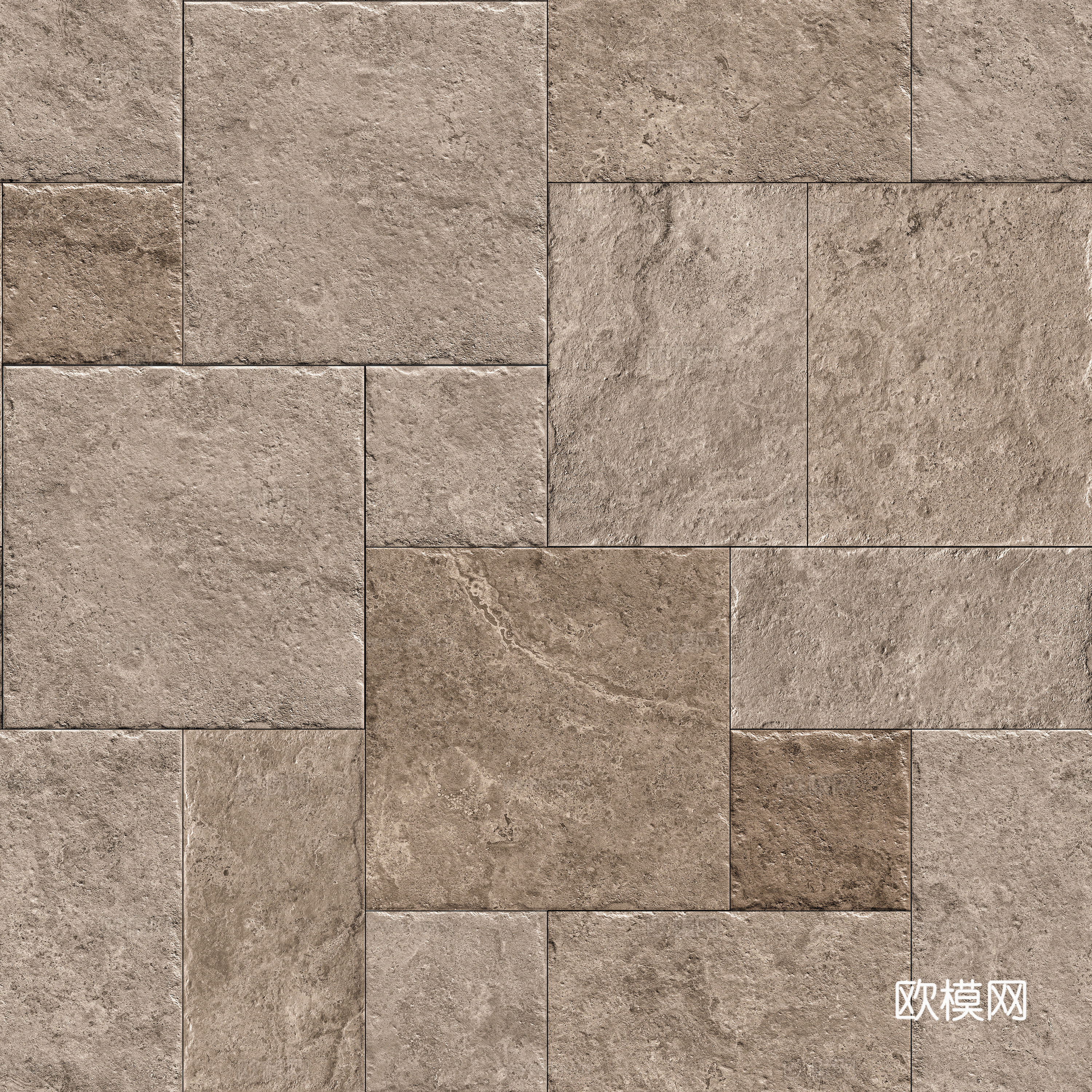 法式复古艺术砖 无缝棕色莱姆石地砖贴图