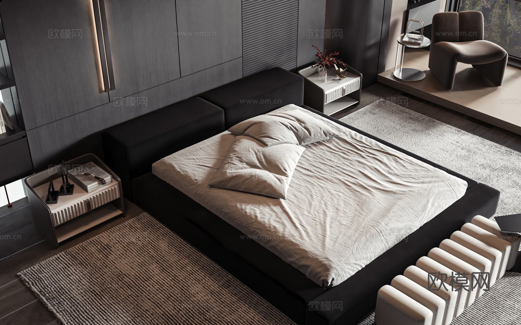 现代风格商品床3d模型下载