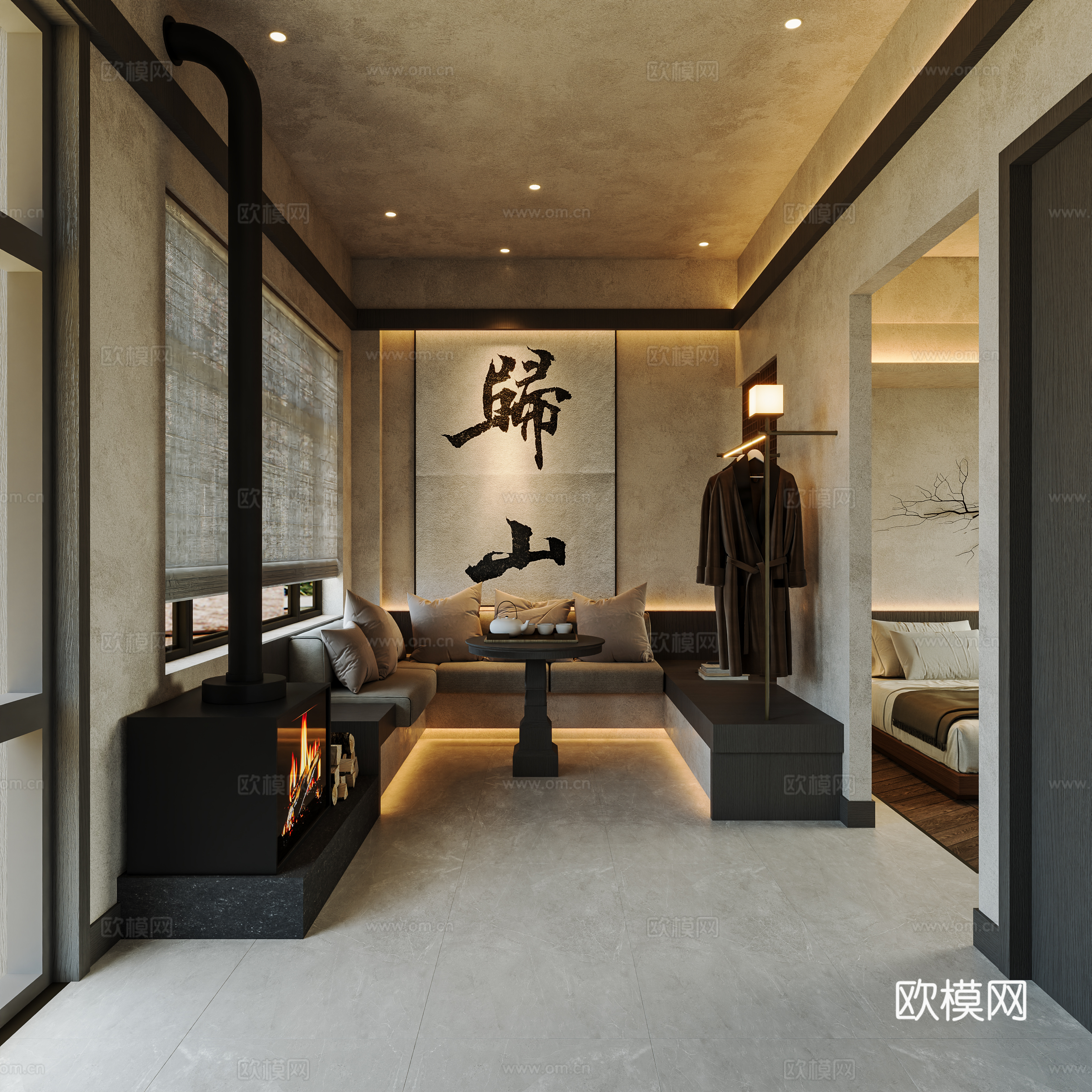 民宿酒店套房3d模型下载（渲染图1）