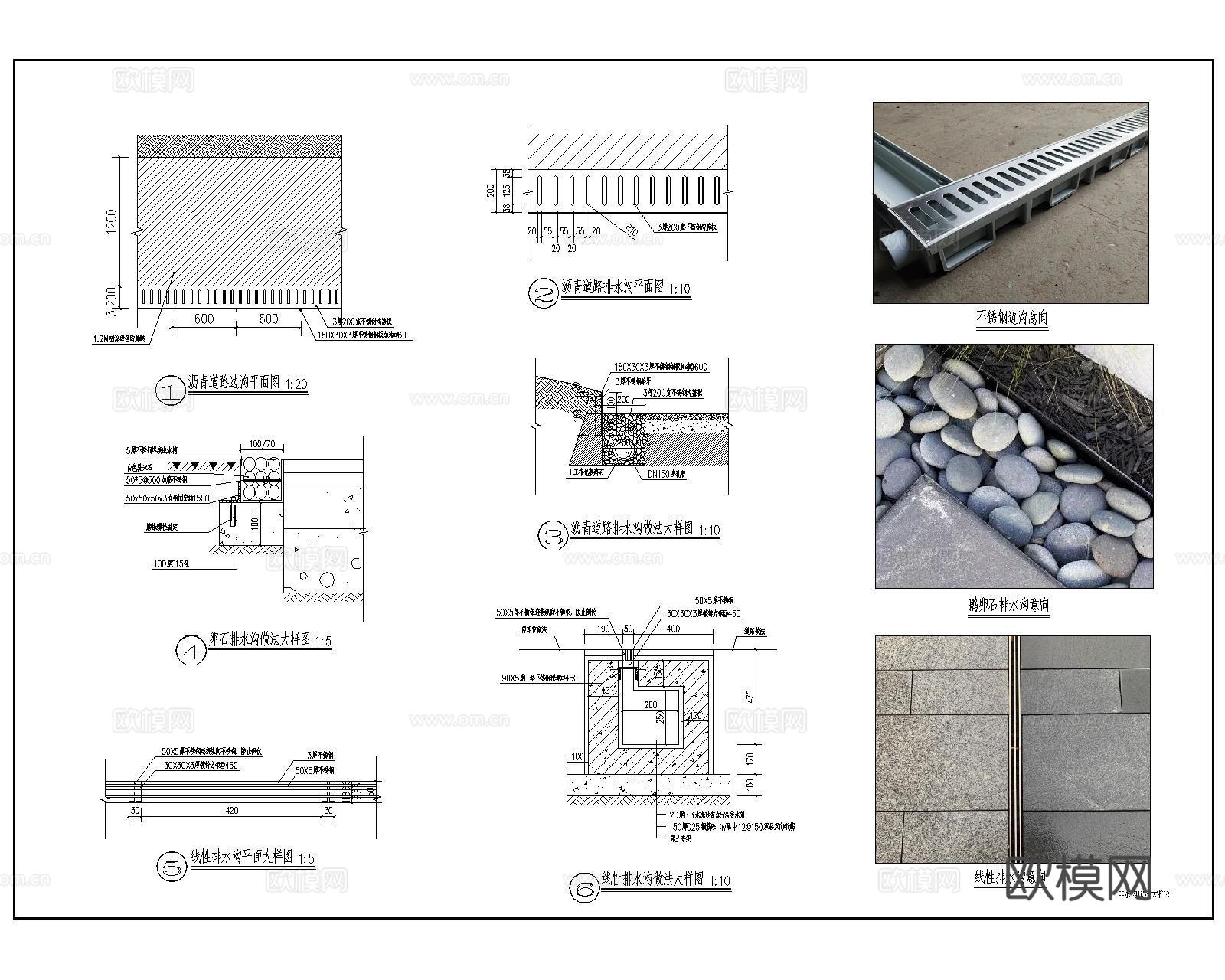 砾石排水沟cad施工图cad施工图
