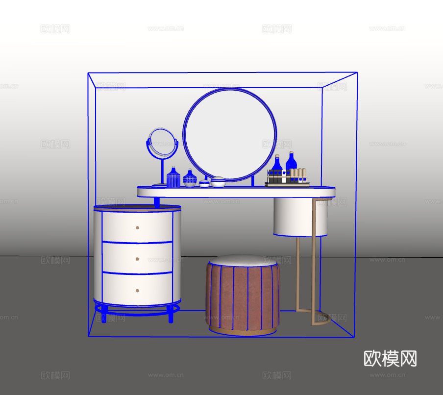 梳妆台su模型