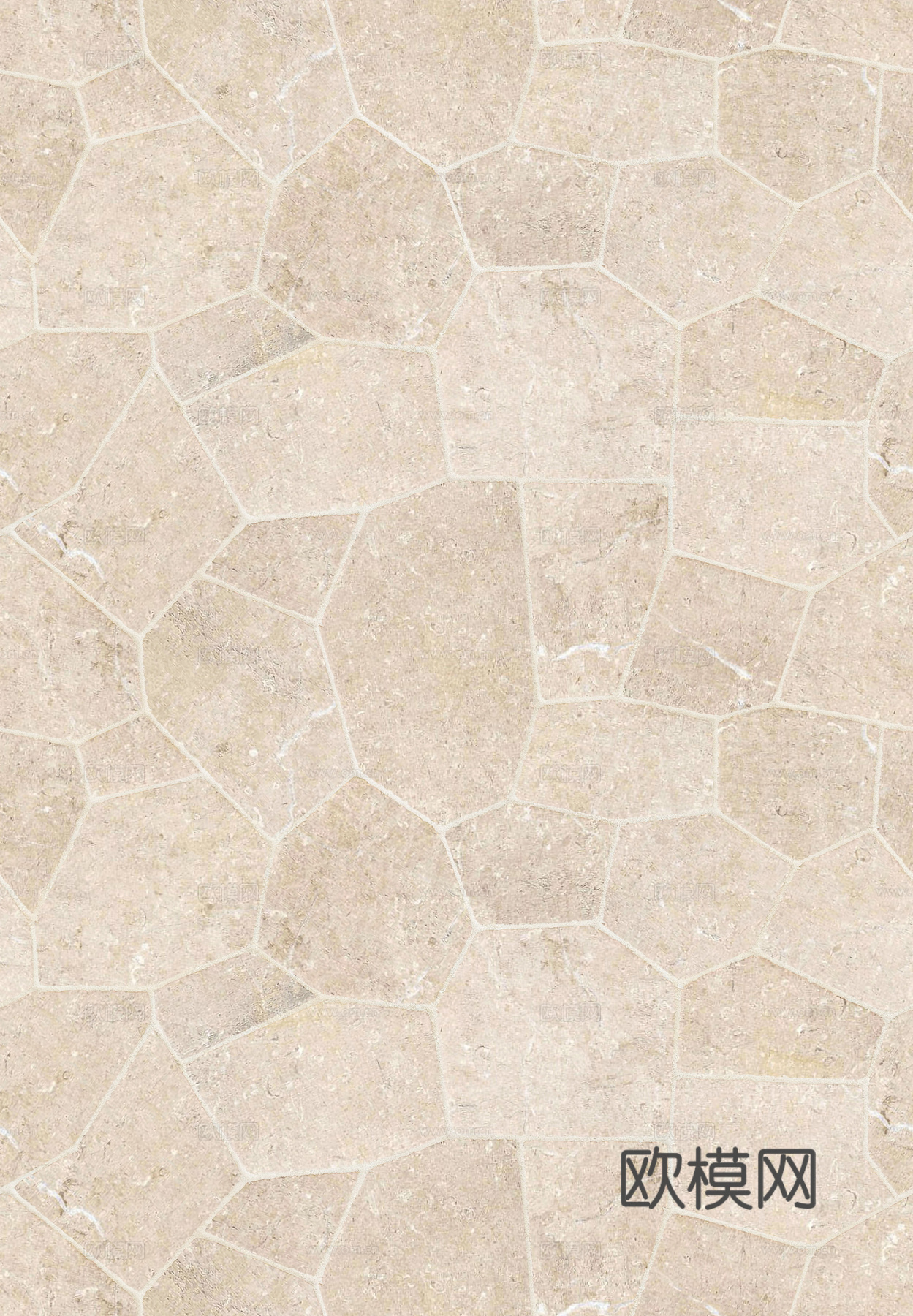 现代法式无缝莱姆石地面砖 碎拼米黄色莱姆石地砖墙砖贴图