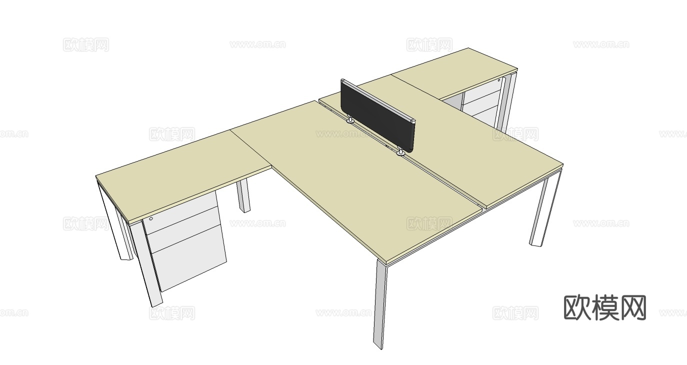 办公工位 文件柜 办公家具 工位 办公室 屏风工位su模型