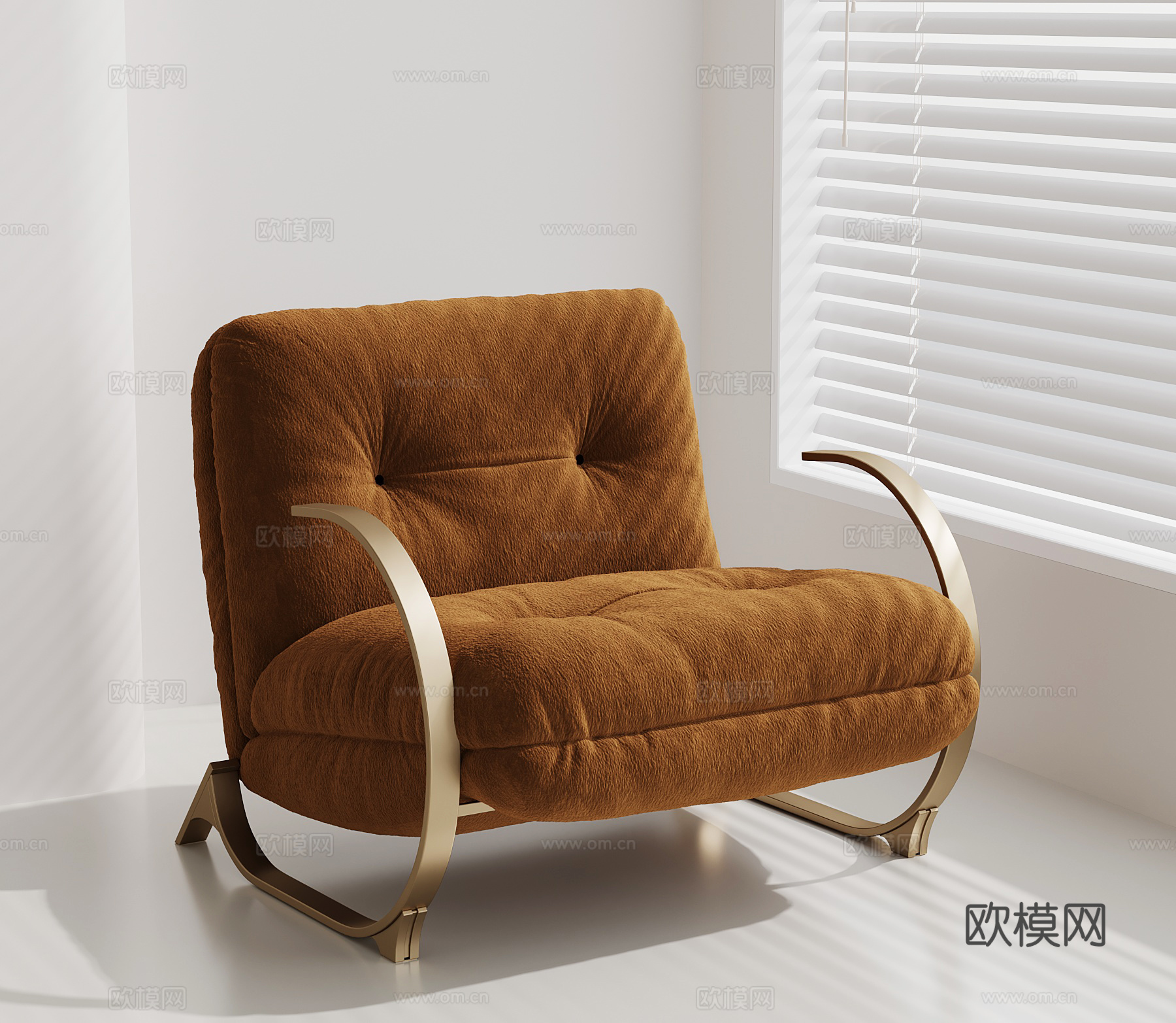 法式中古休闲沙发 单人沙发 现代休闲沙发su模型