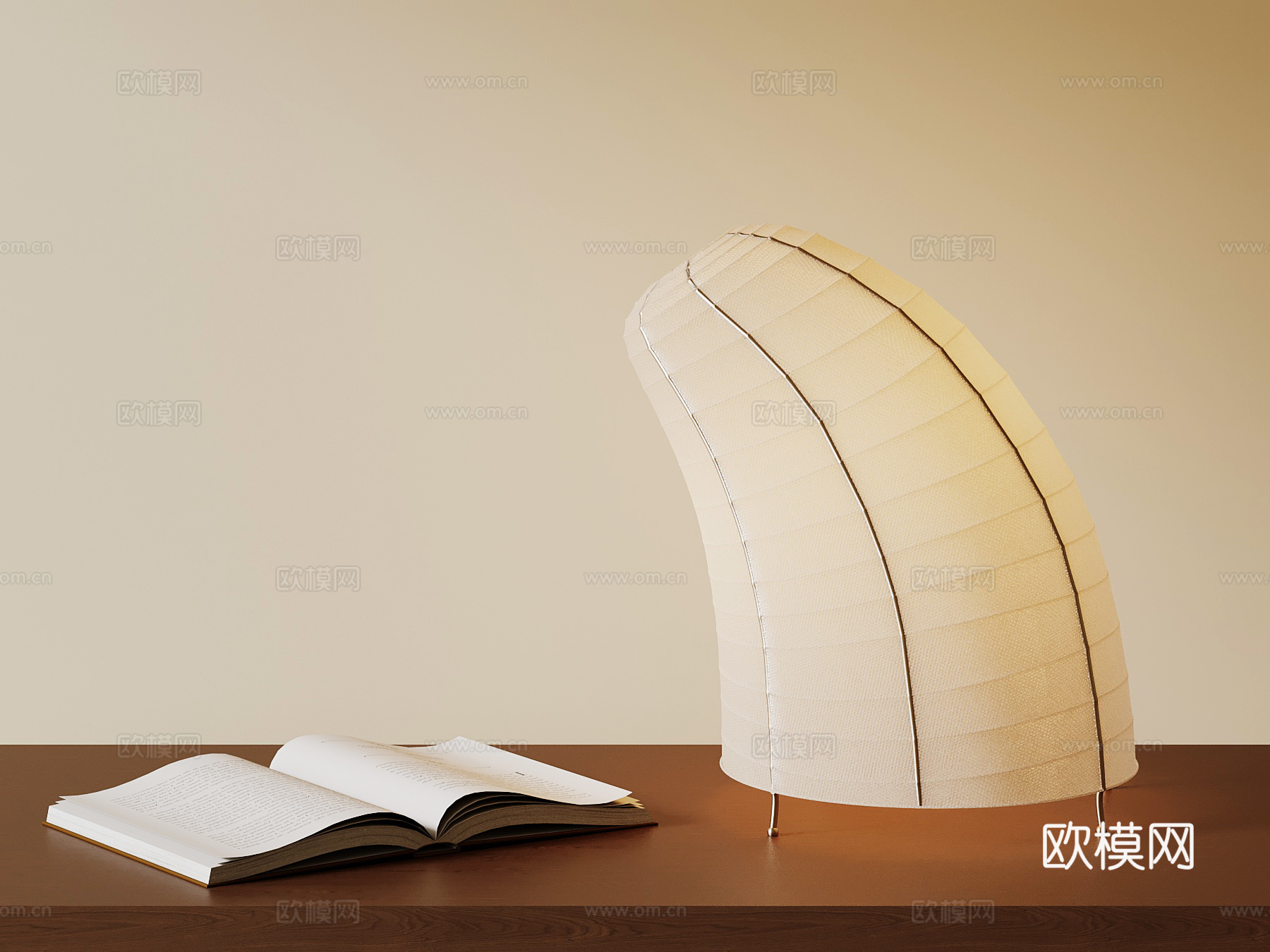 侘寂中古台灯 新中式台灯 异形台灯su模型