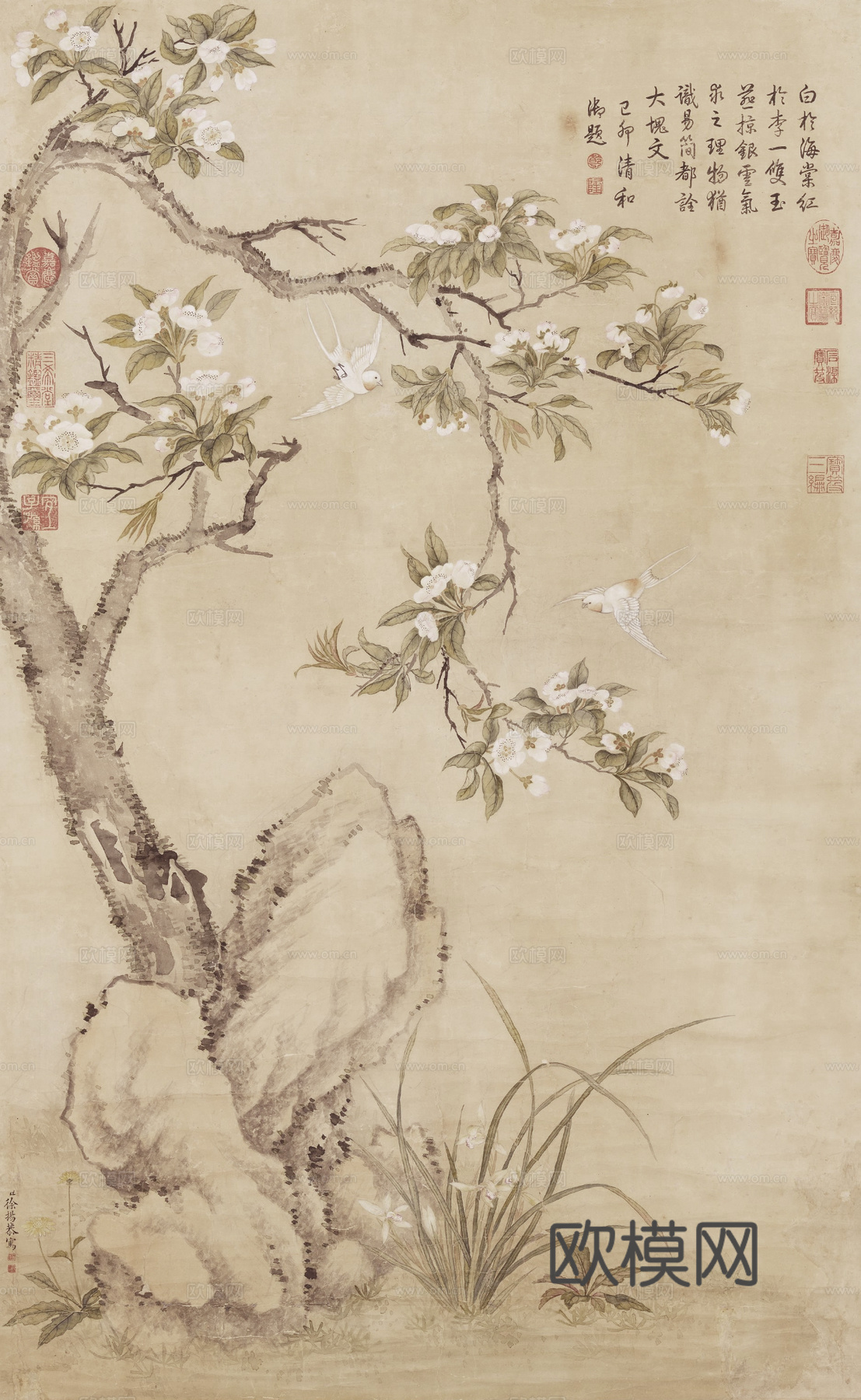 新中式山水挂画画 古画 水墨画