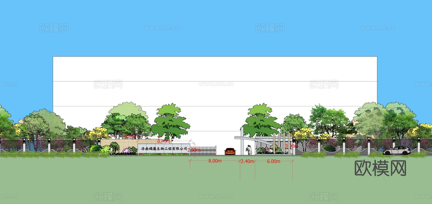 厂区大门 厂区景观  景观设计 毕业设计 风景园林su模型
