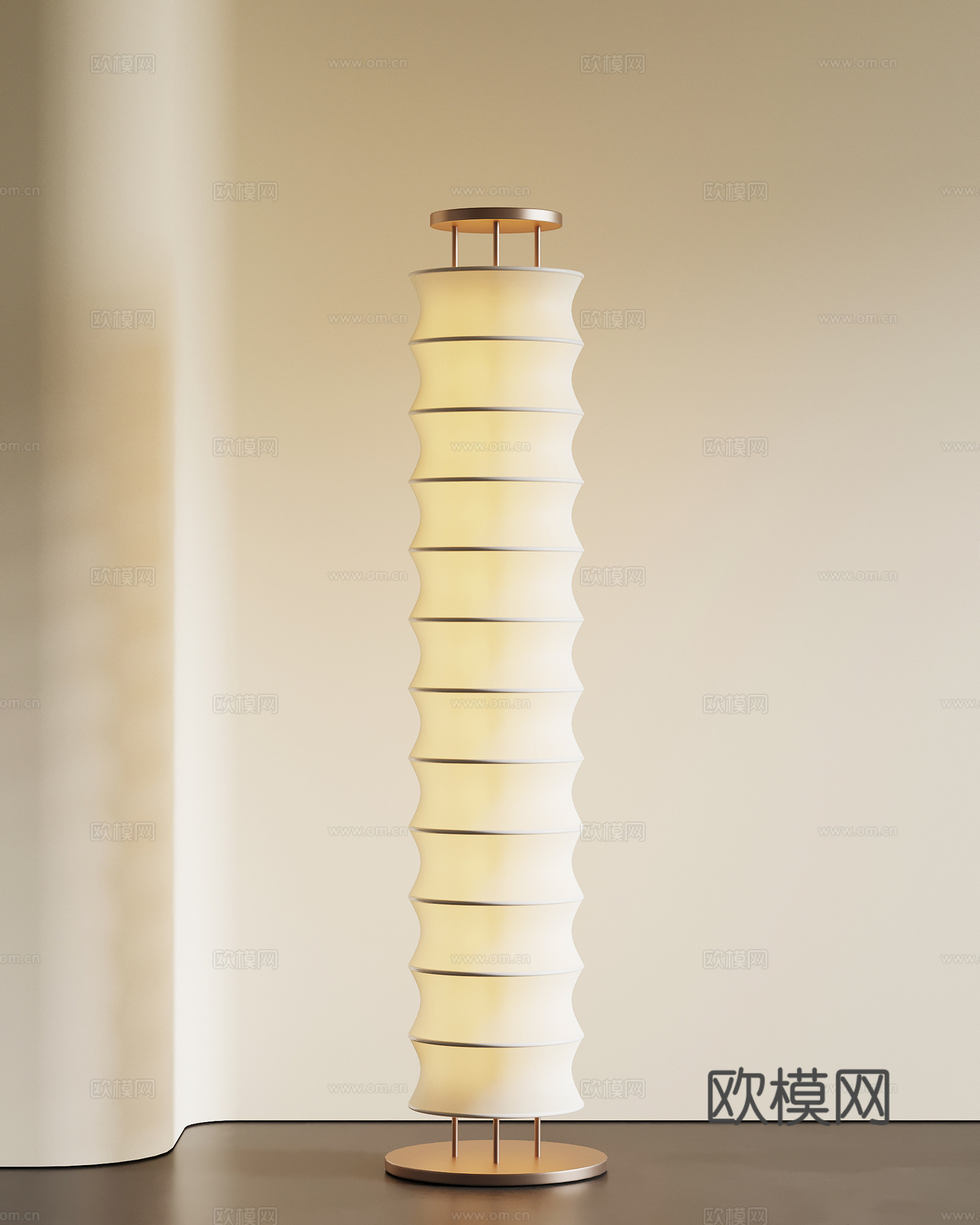 法式复古落地灯 中古落地灯 新中式落地灯su模型