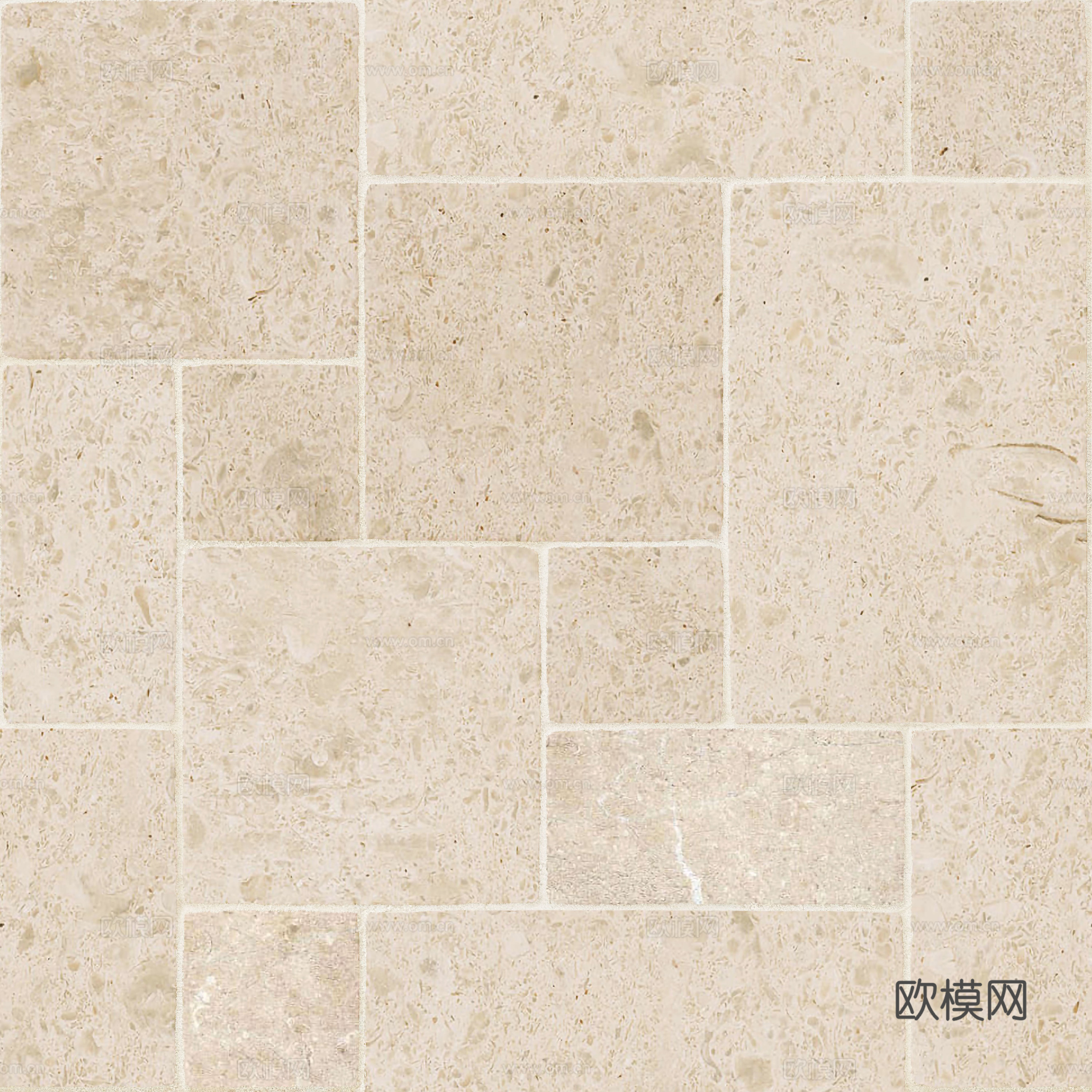 无缝米黄色罗马拼莱姆石地砖古堡砖贴图