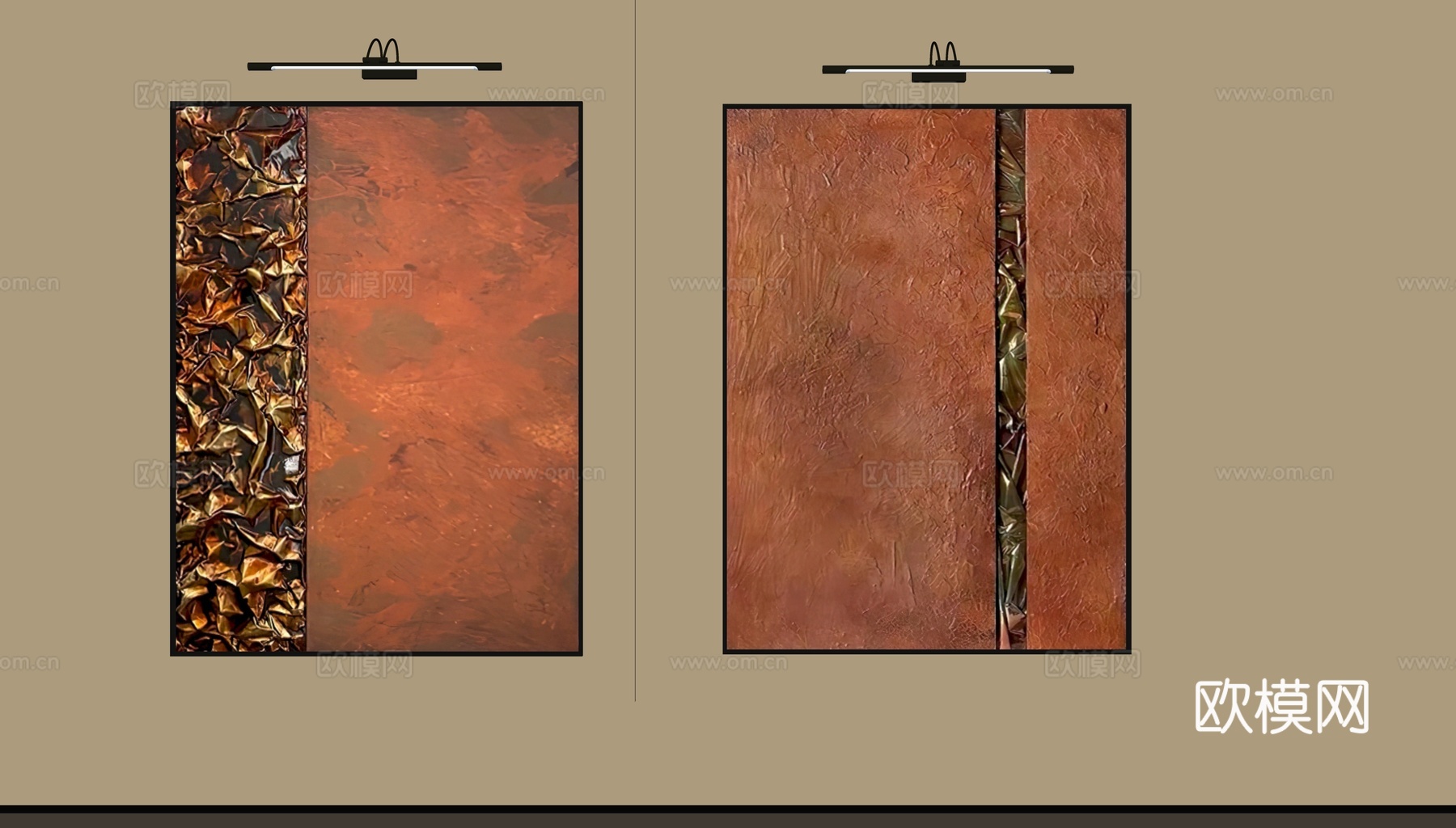 现代中古装饰画su模型