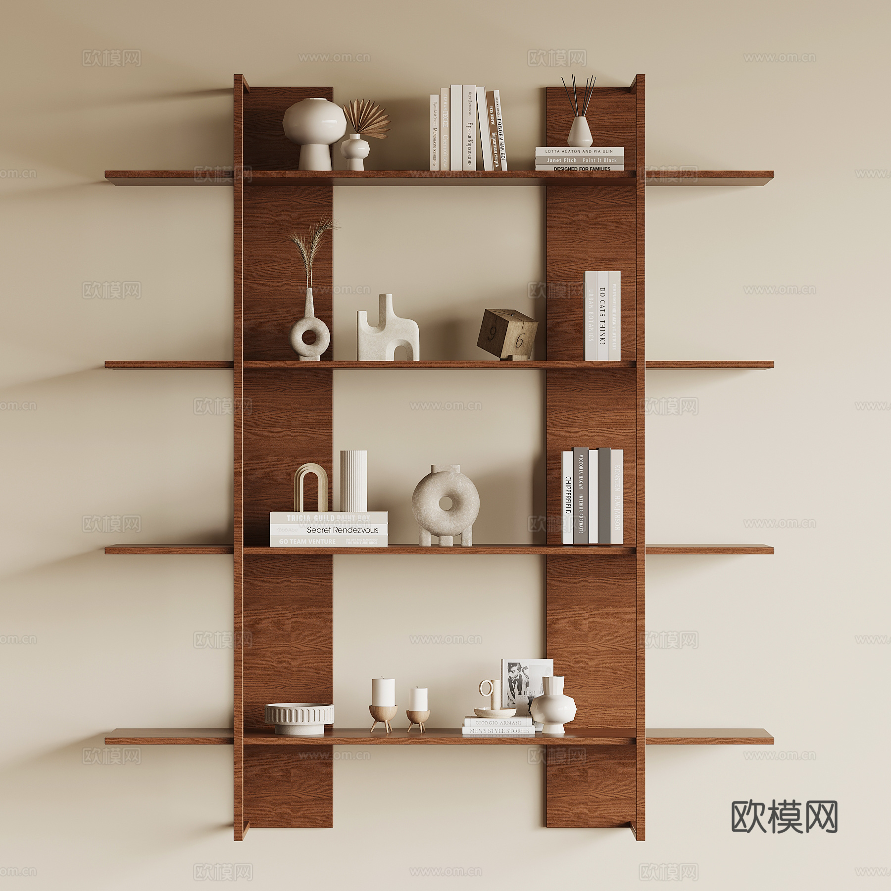 法式中古置物架 壁挂置物架 书架su模型