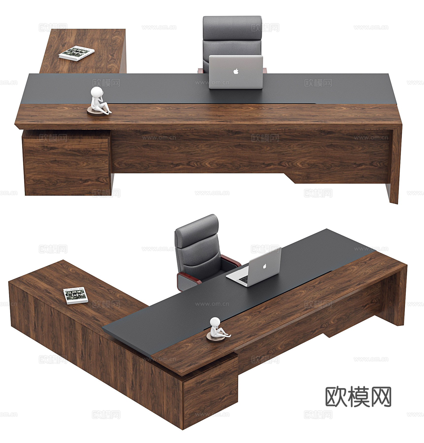 现代办公桌椅 办公桌 办公椅 主管桌 班台 经理桌 工位 领su模型