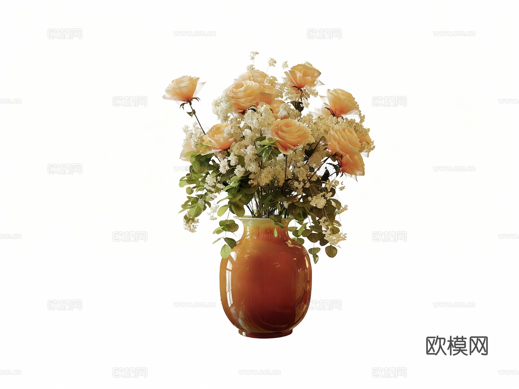 现代新中式花瓶 现代花瓶3d模型下载