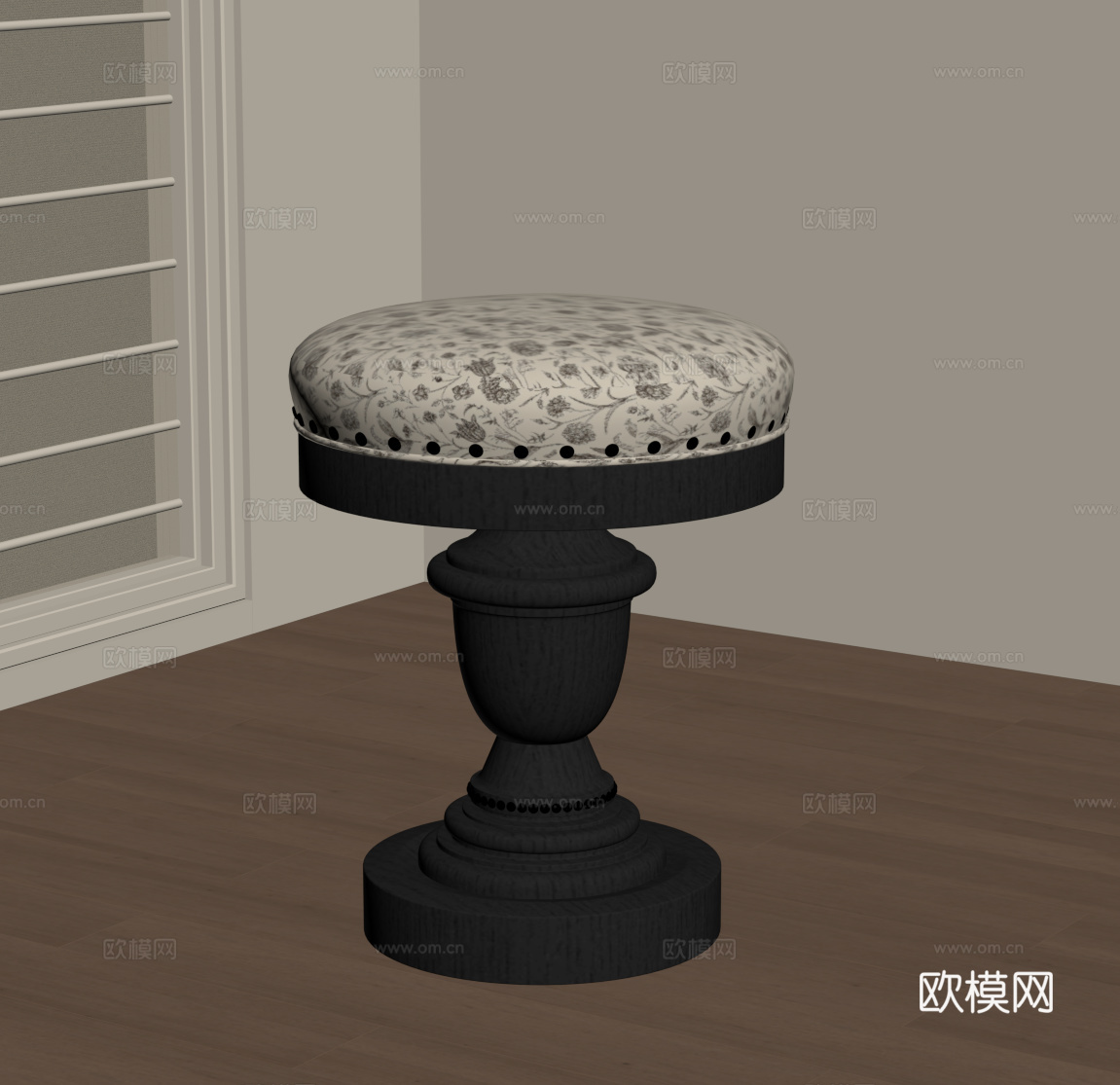 法式复古凳子 梳妆凳 换鞋凳su模型