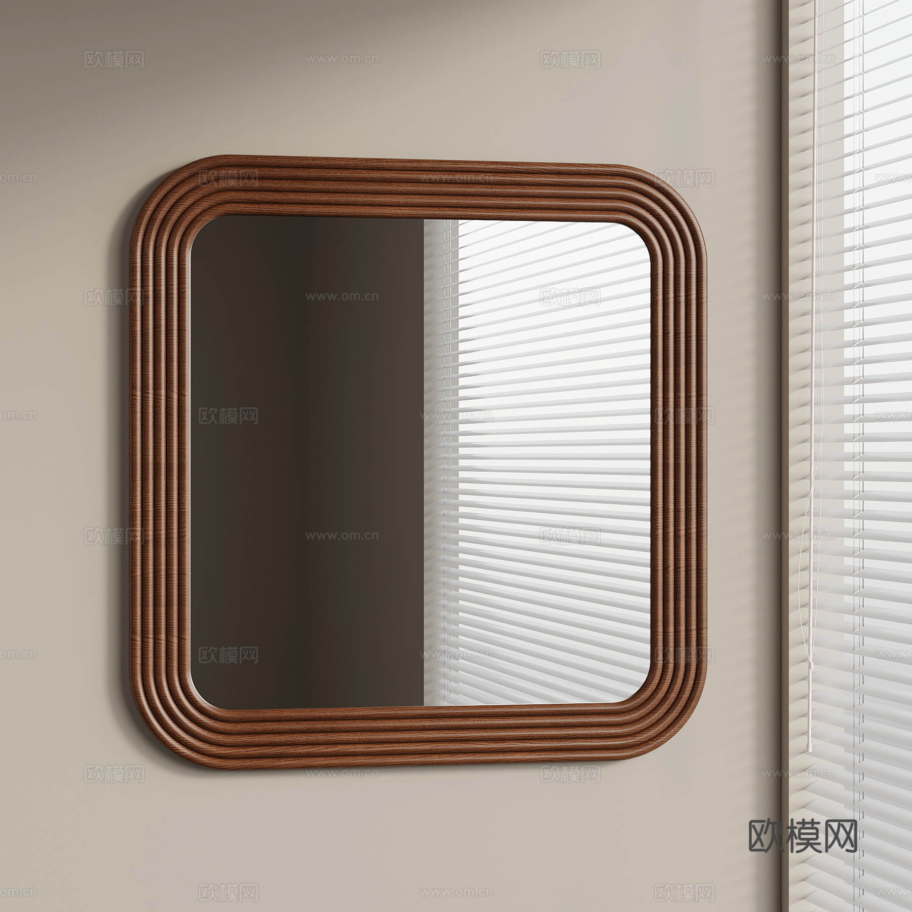 现代镜子 浴室镜 梳妆镜su模型