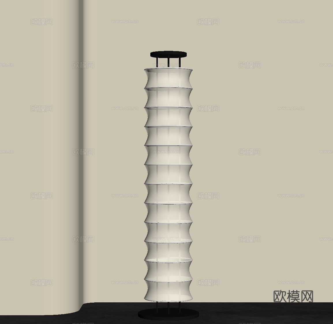 法式复古落地灯 中古落地灯 新中式落地灯su模型
