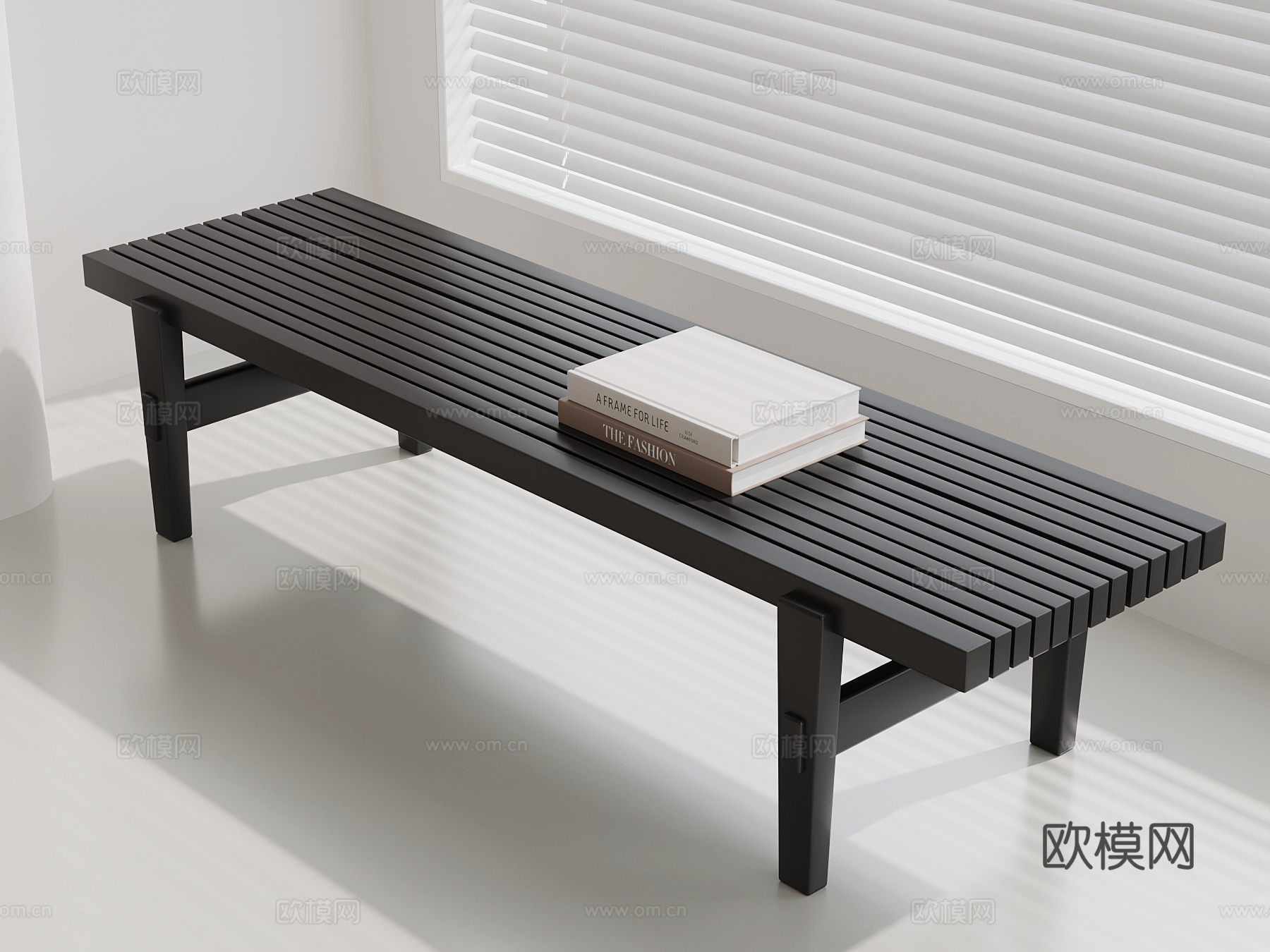 现代长凳 凳子 木凳su模型