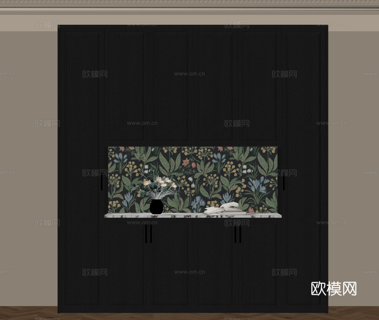 法式复古餐边柜 玄关柜 边柜 储物柜su模型