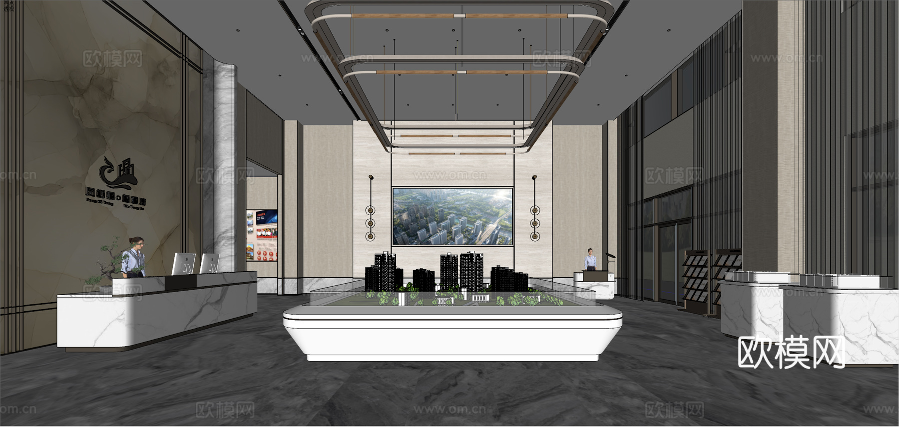 售楼处su模型下载（渲染图2）