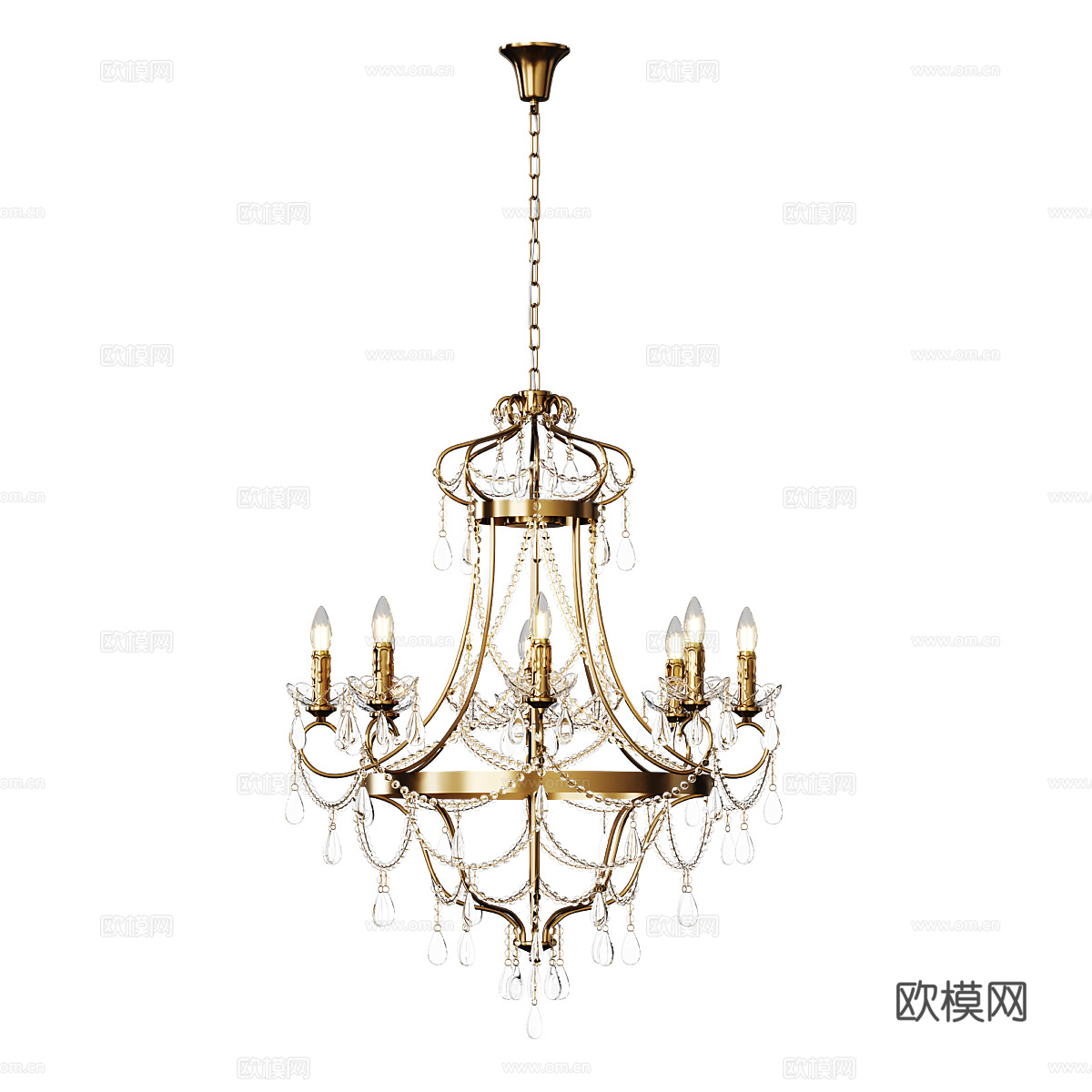 简欧吊灯3d模型下载