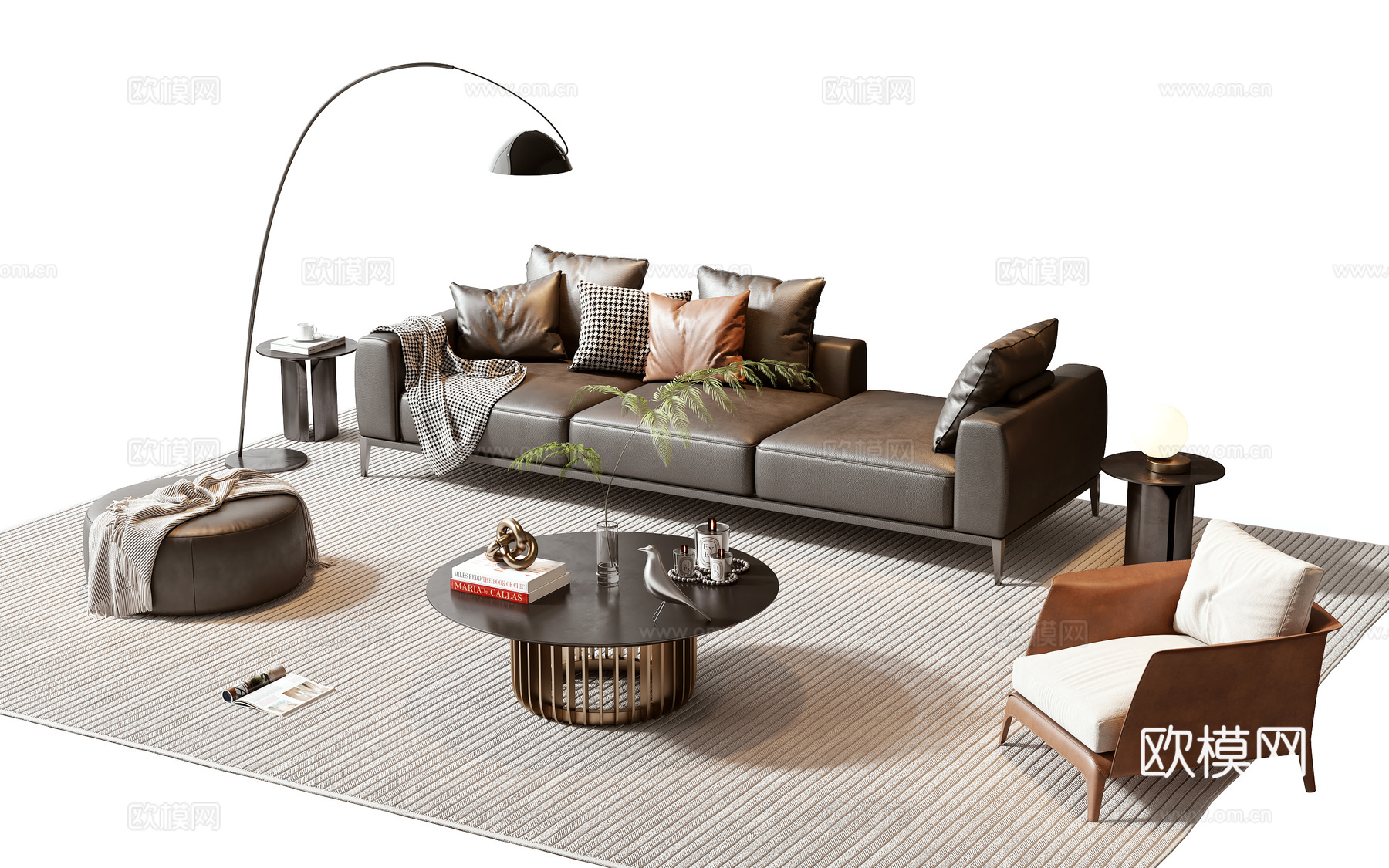 Minotti现代沙发茶几组合3d模型下载