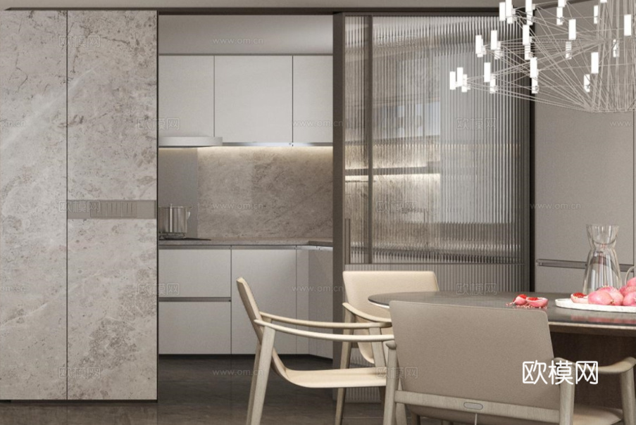 厨房墙面布局 现代厨房 中厨立面图 墙面节点图cad施工图