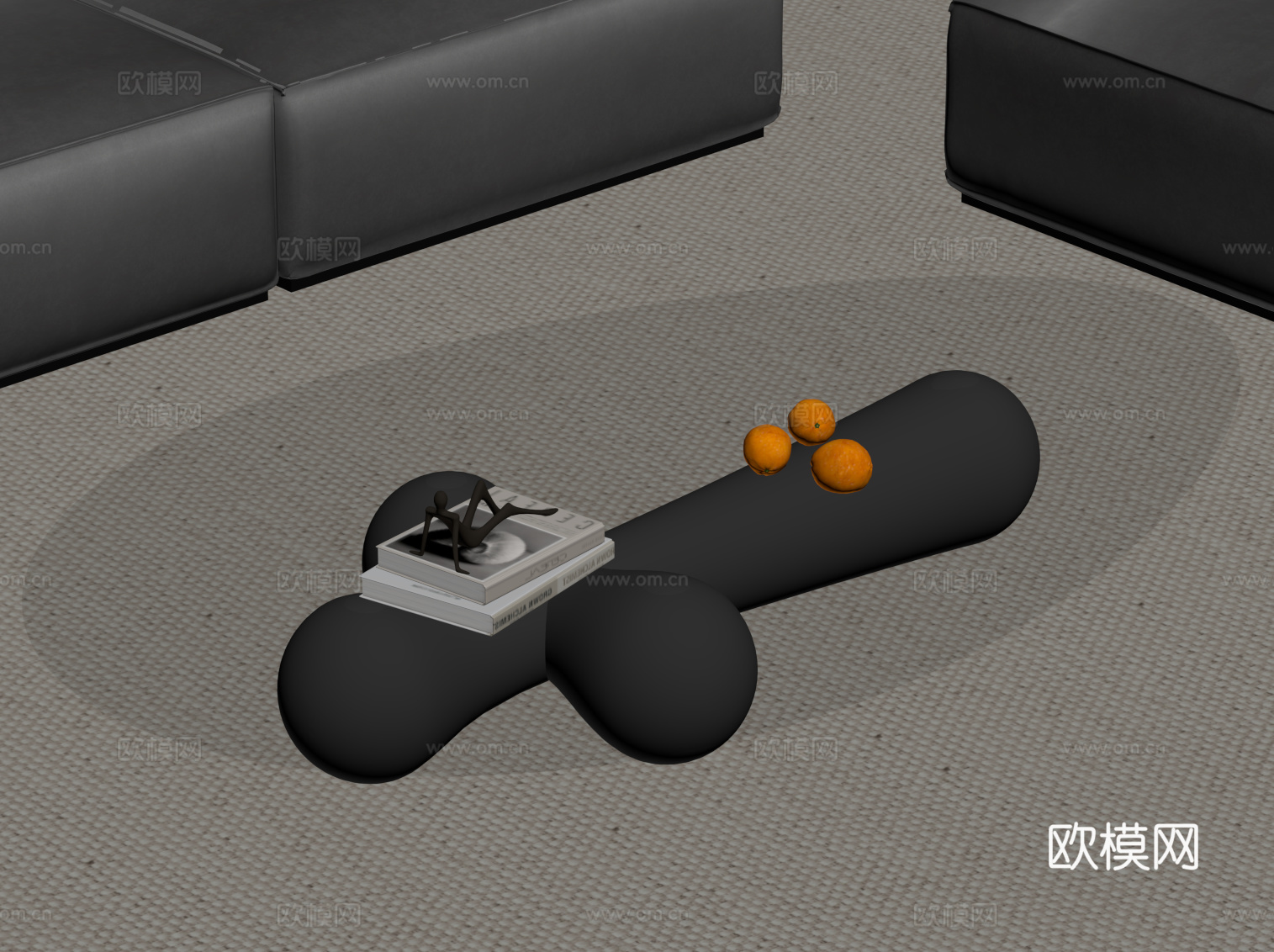 现代意式茶几su模型下载（渲染图2）
