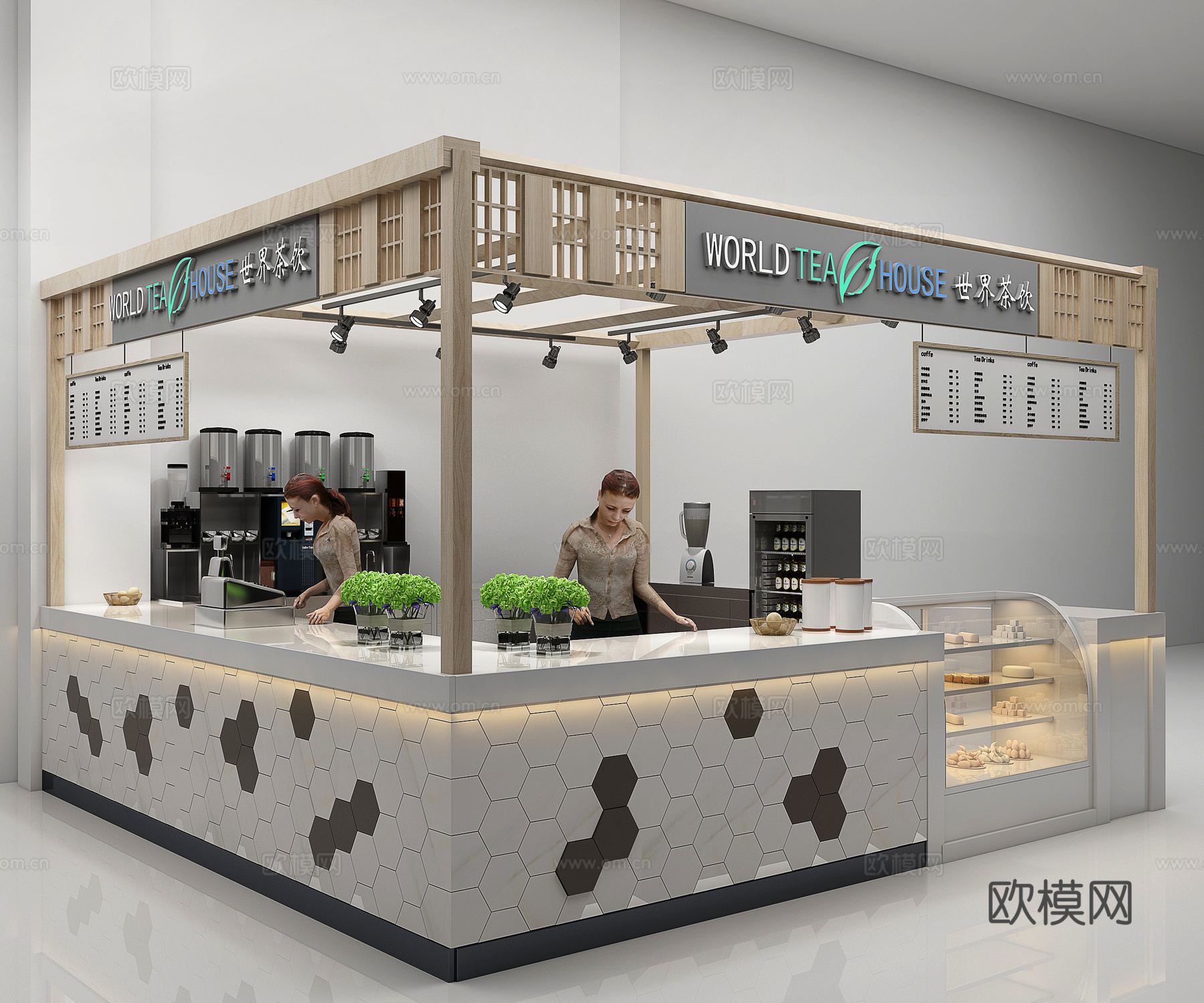 北欧奶茶店,人物模型3d模型下载